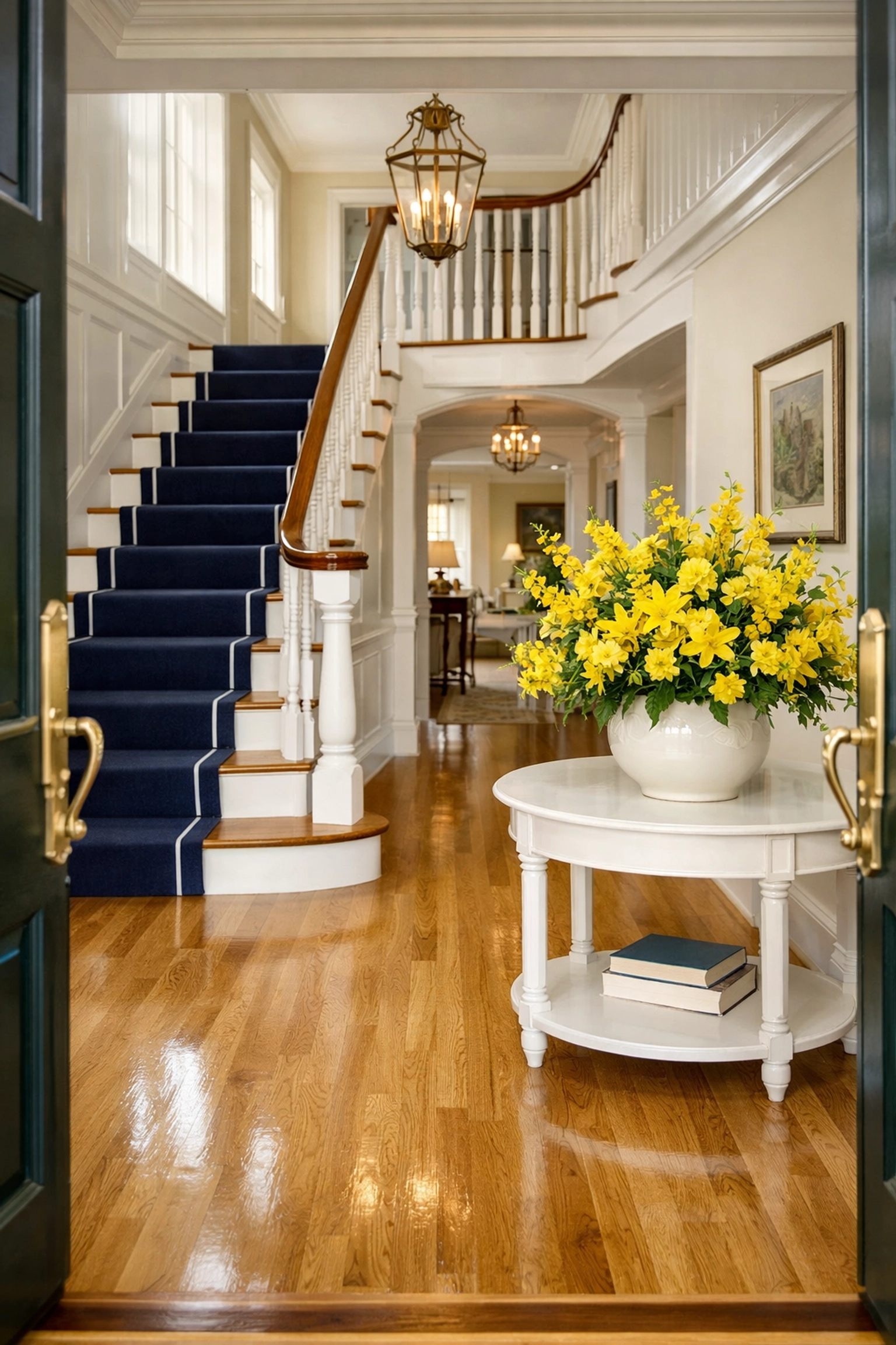 Pristine foyer in a Massachusetts home after a professional deep cleaning service in the MetroWest area.