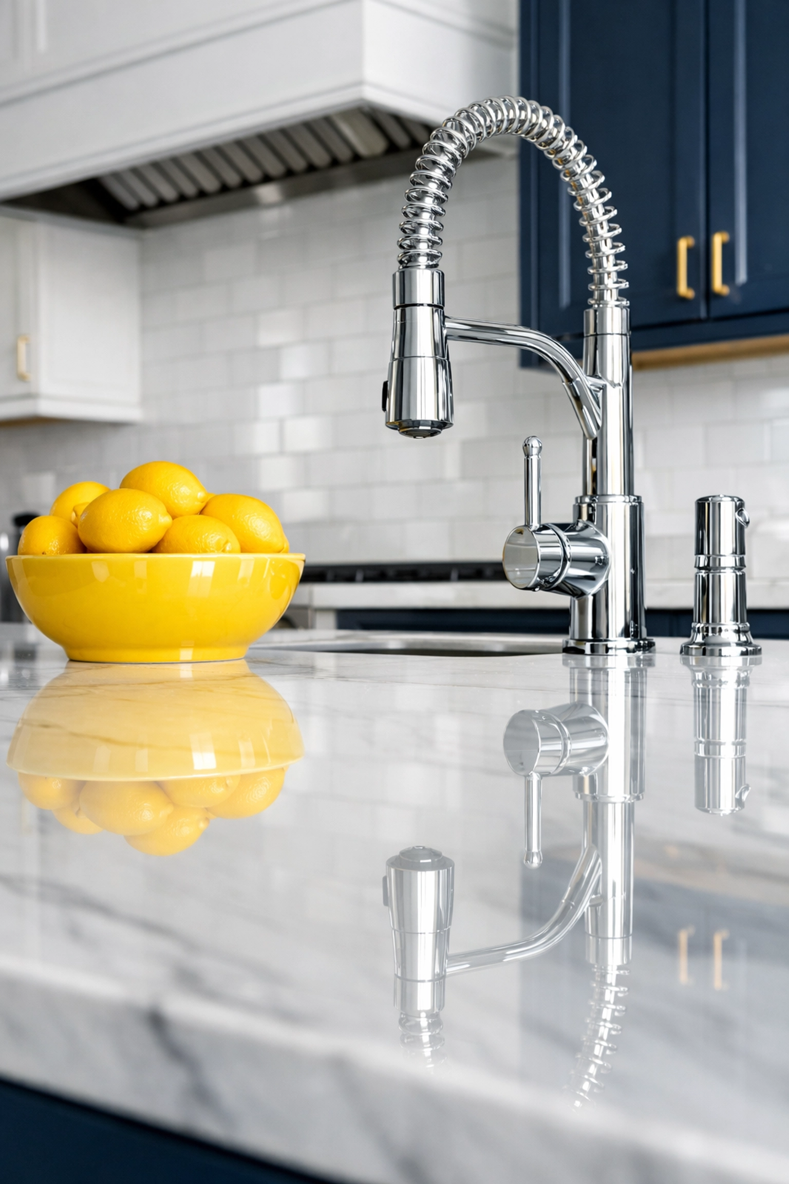 Pristine luxury kitchen with marble countertops following a professional deep cleaning MA strike.