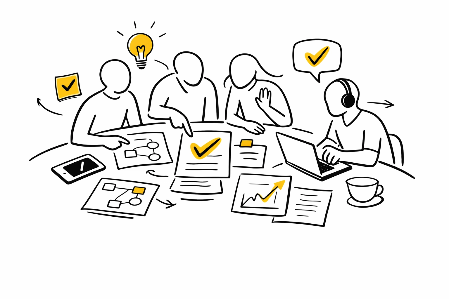 Marketing team collaborating on agile workflow and campaign strategy