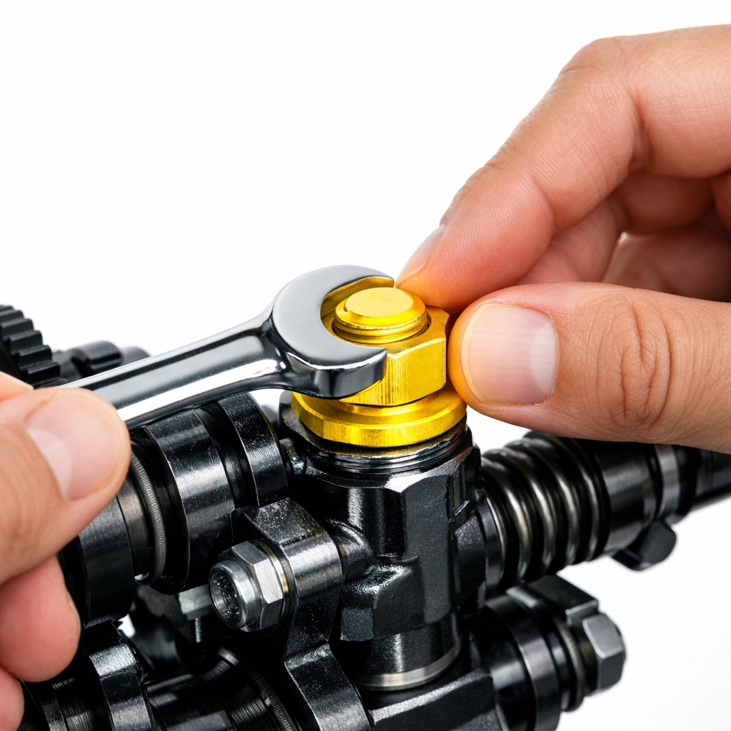 Hands tightening a golden bolt to fix a system, symbolizing how an ISA provides accountability for leads.