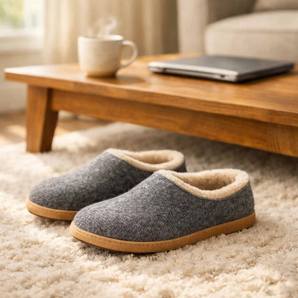 Slippers on a rug in a Woking home symbolizing a simple mortgage product transfer.