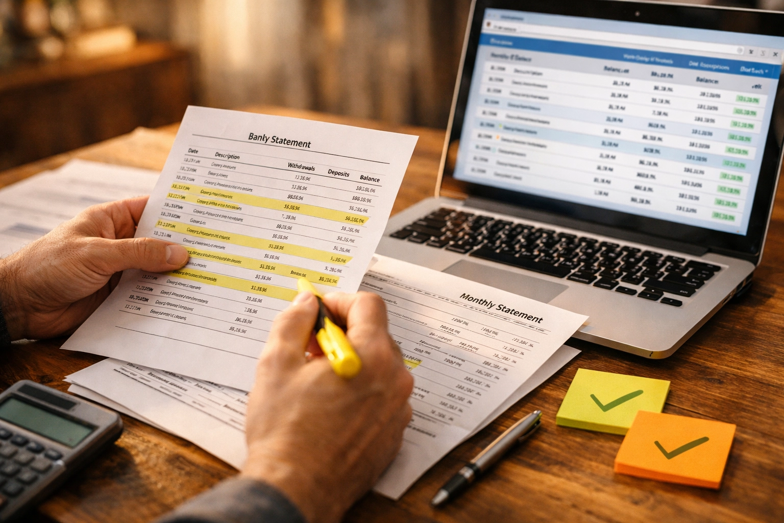 Reconciling bank statements for accurate small business bookkeeping