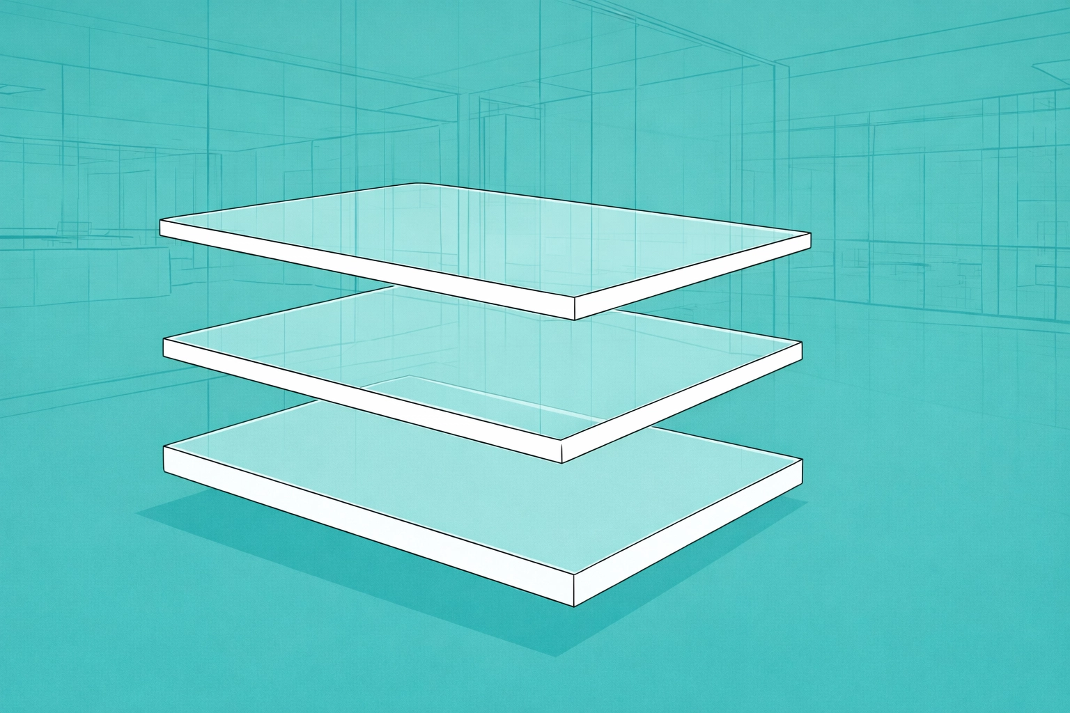 Three transparent layers representing the Alignment Integrity Framework for organizational transformation