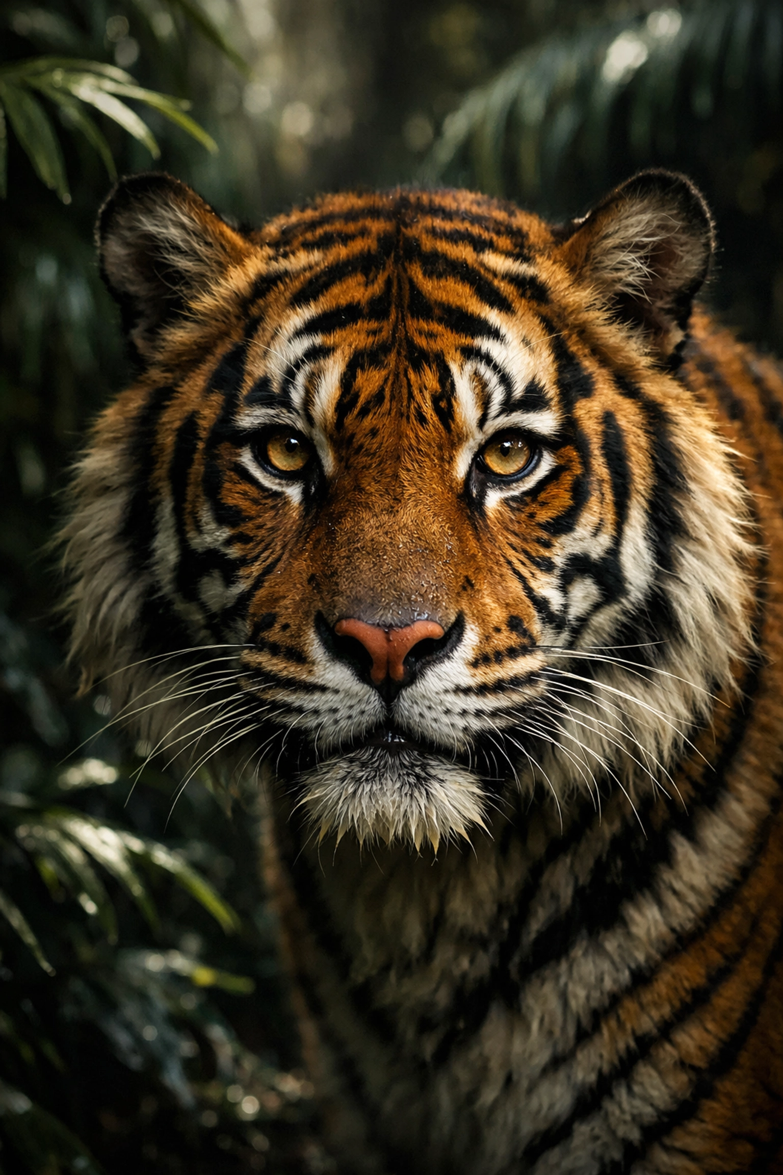 Close-up of a Sumatran tiger's eyes illustrating emotional storytelling in zoo visual communication.