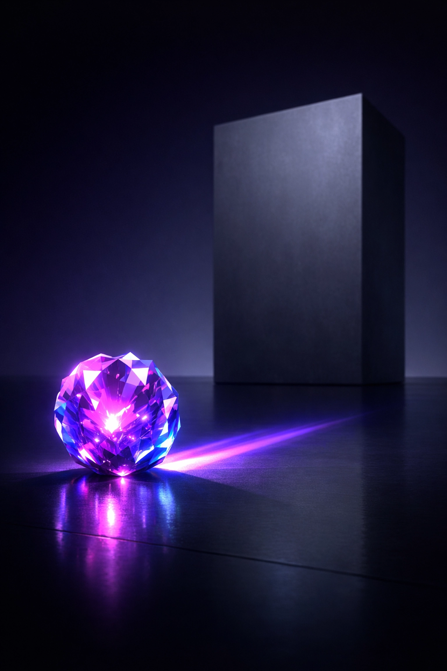 A glowing blue orb outshines a large monolith, symbolizing small business AI SEO agility.