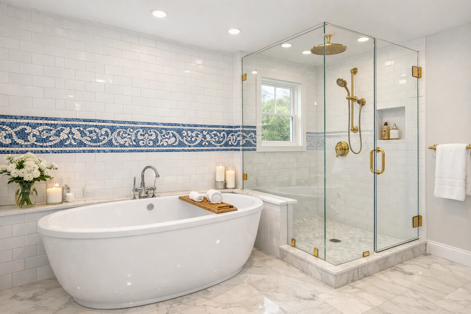Sanitized and sparkling new bathroom in Worcester following a professional post-renovation house cleaning.