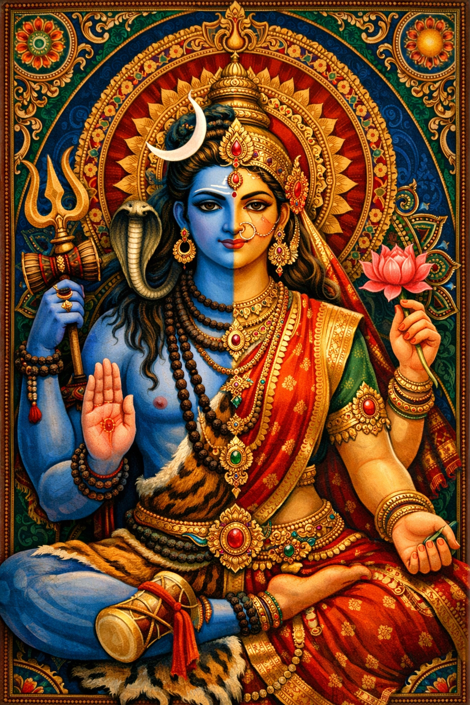 Ardhanarishvara Hindu deity showing gender fluidity in ancient Indian spiritual traditions