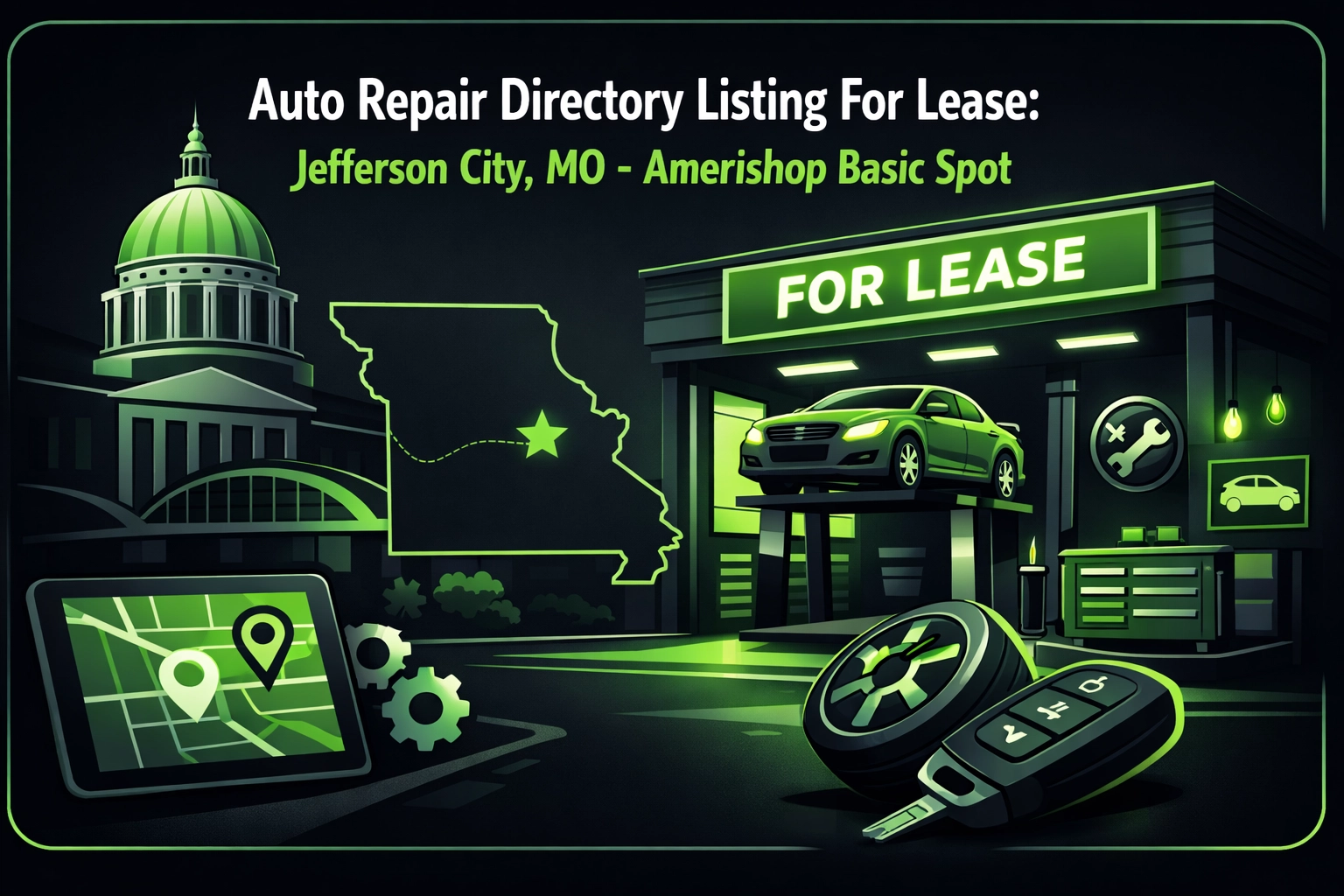 [HERO] Auto Repair Directory Listing For Lease: Jefferson City, MO - Amerishop Basic Spot