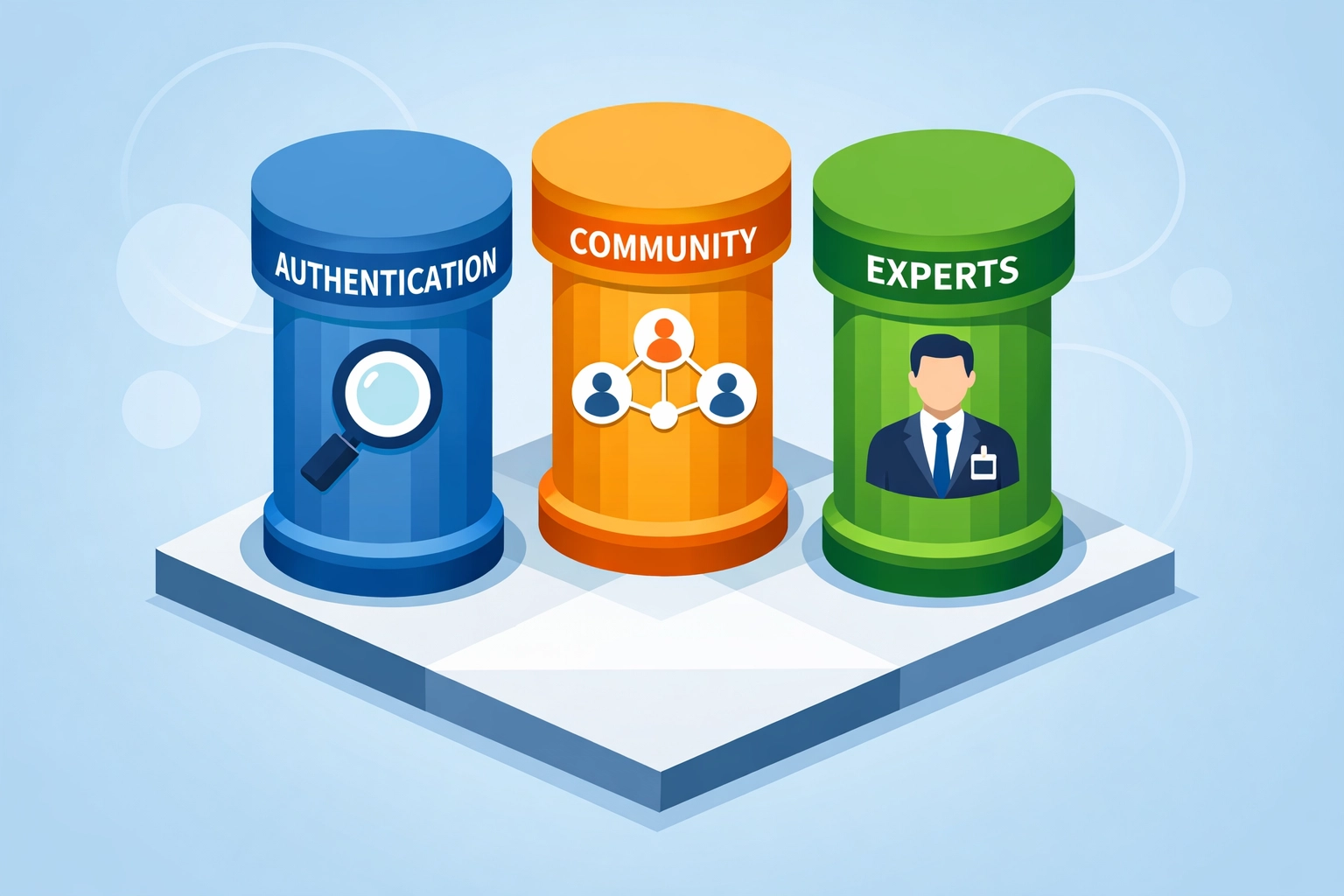 ACE Standard three pillars: Authentication, Community, and Experts for luxury verification