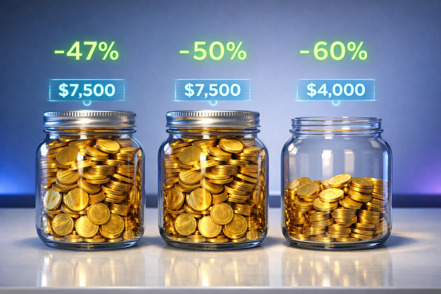Annual crypto payment processing fees comparison showing Larecoin saves 47-60% versus NOWPayments and CoinPayments