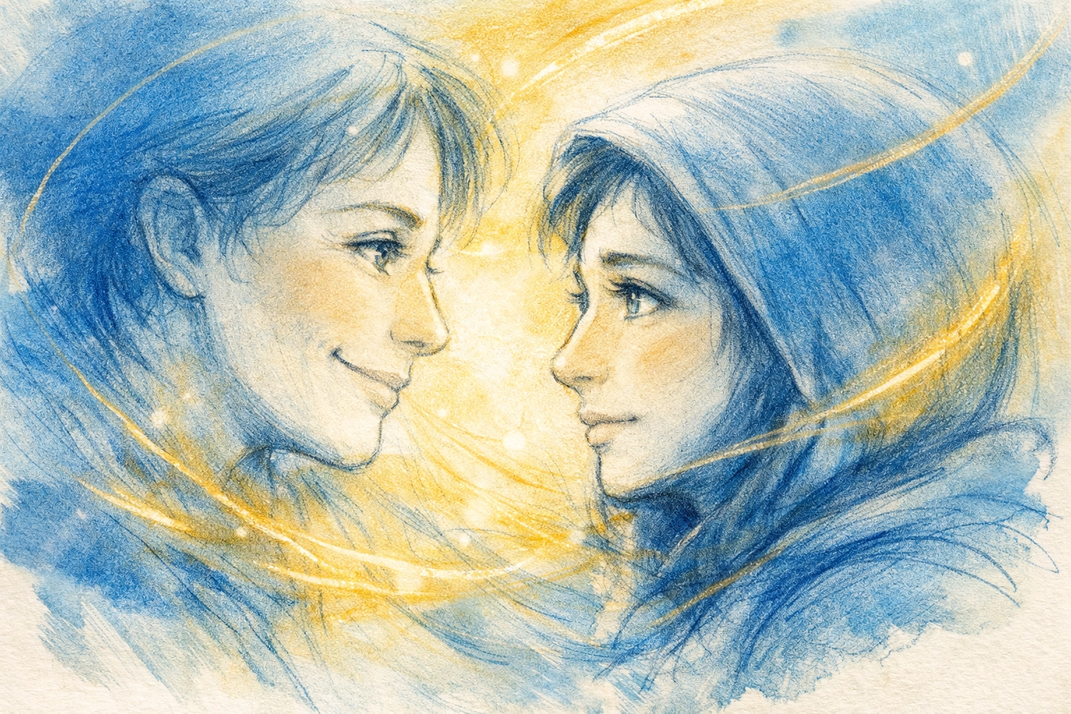 Warm eye contact between church greeter and visitor showing genuine connection