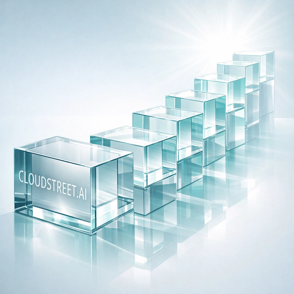 Rising blocks representing business growth and scalable Salesforce B2B portal infrastructure.