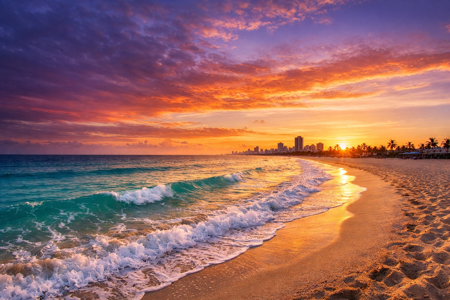 Detailed landscape of a Miami sunrise, optimized for faster website speed and improved SEO for photographers.