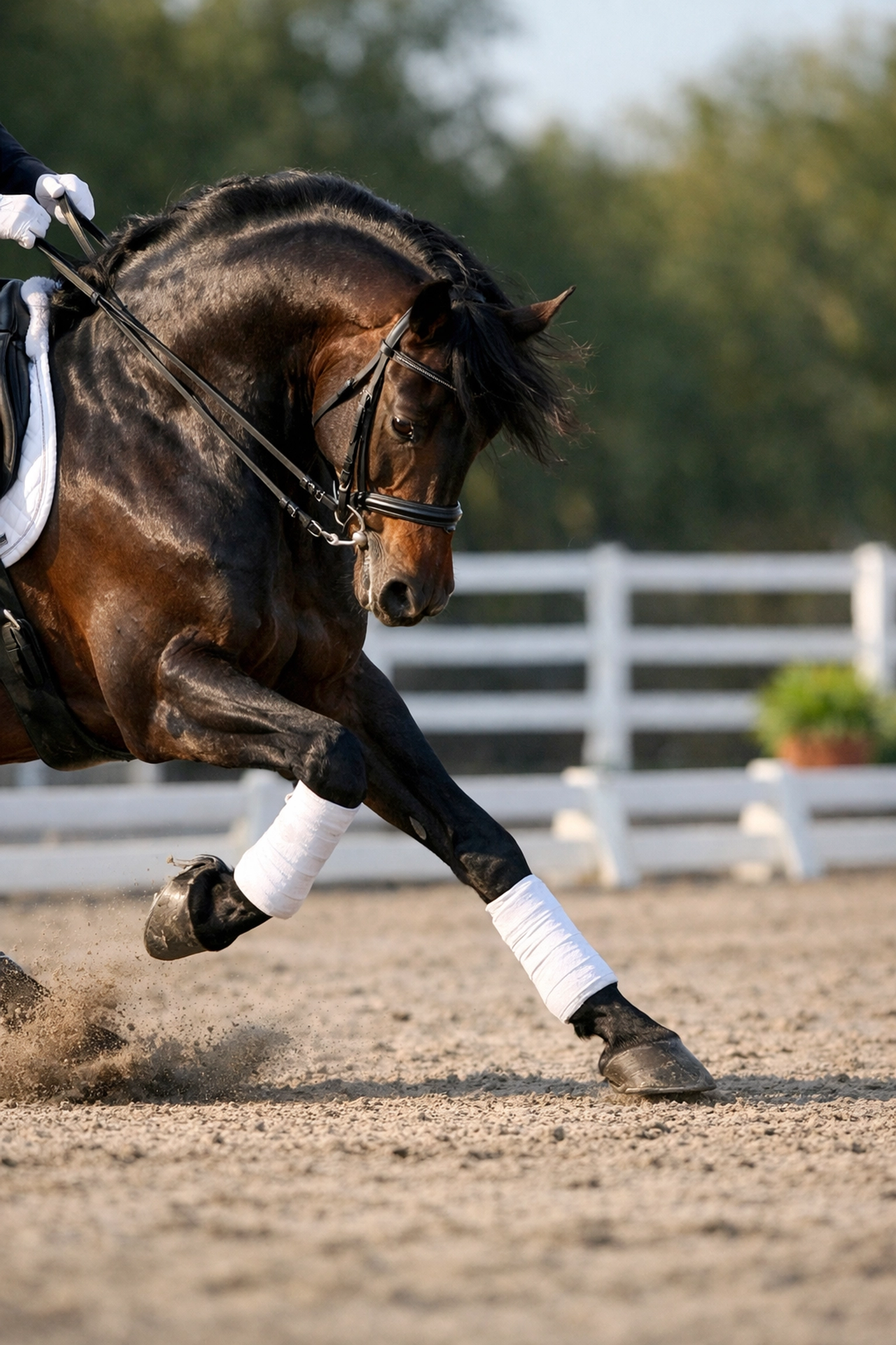 Athletic horse demonstrating improved flexibility and performance after chiropractic care