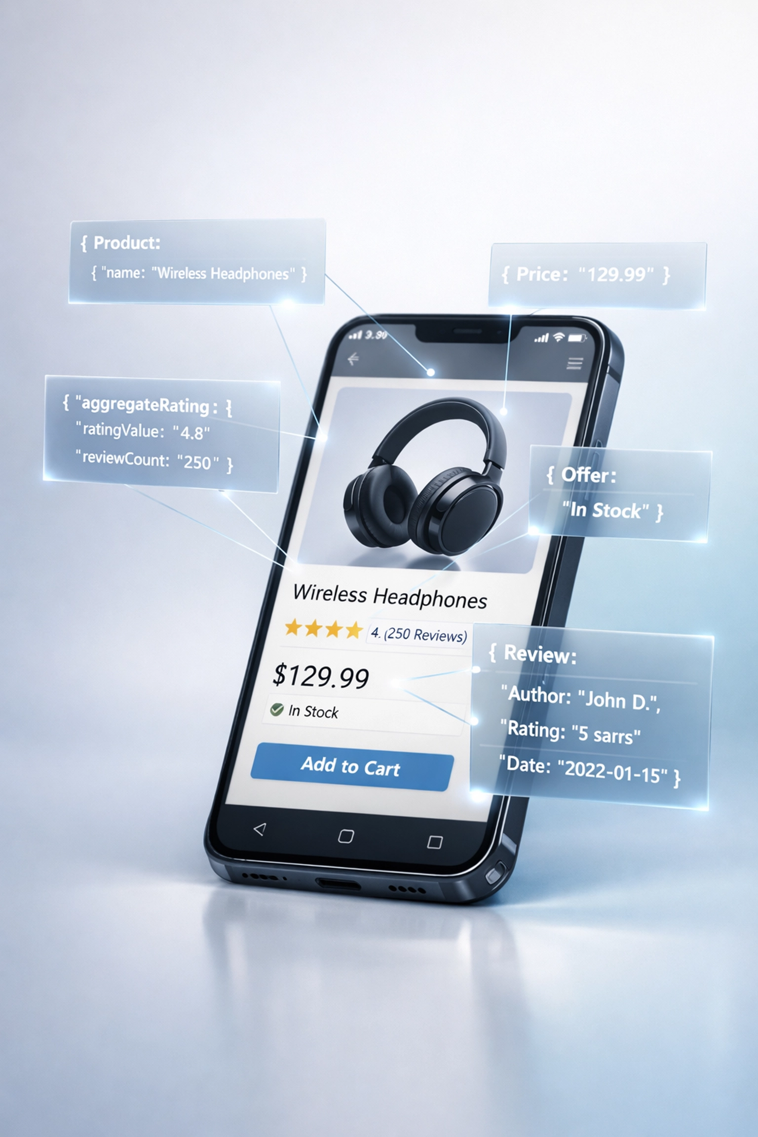 Schema markup layers on Shopify product page showing structured data for AI agents