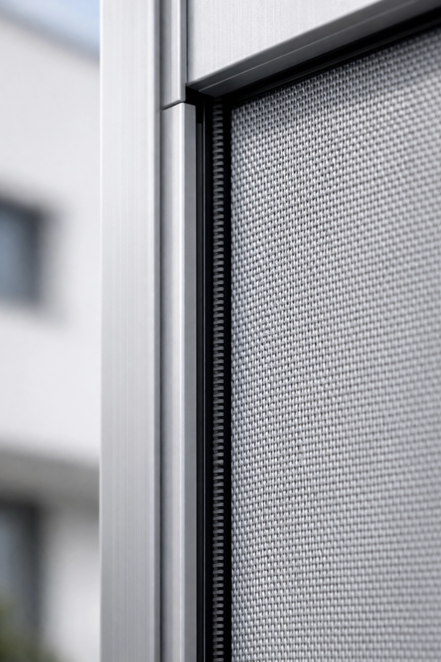 Modernes Zip Screen System in Wien mit feinmaschigem Gewebe für effektiven Insektenschutz.