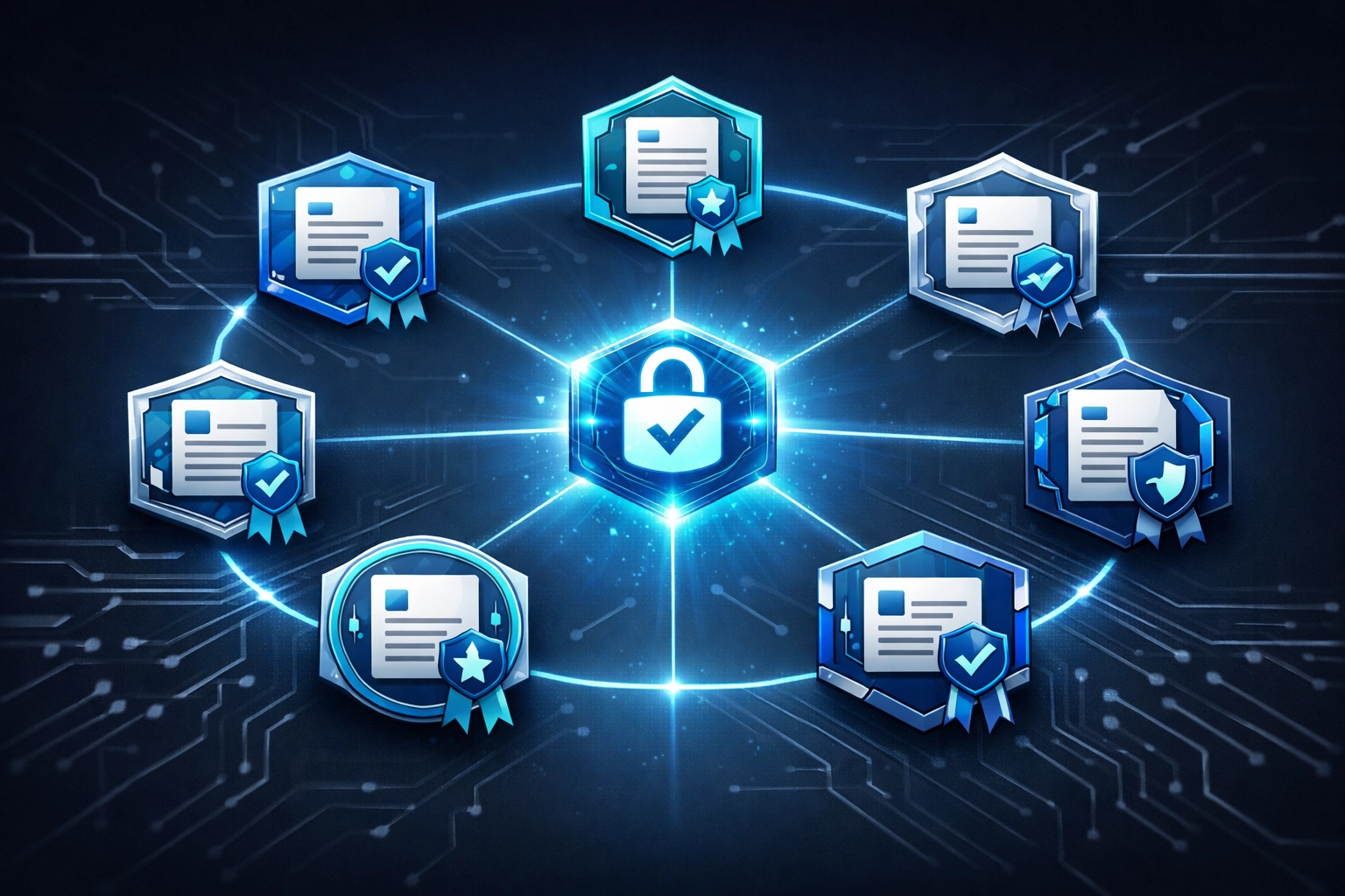 Certificate-based authentication network showing secure user credentials management