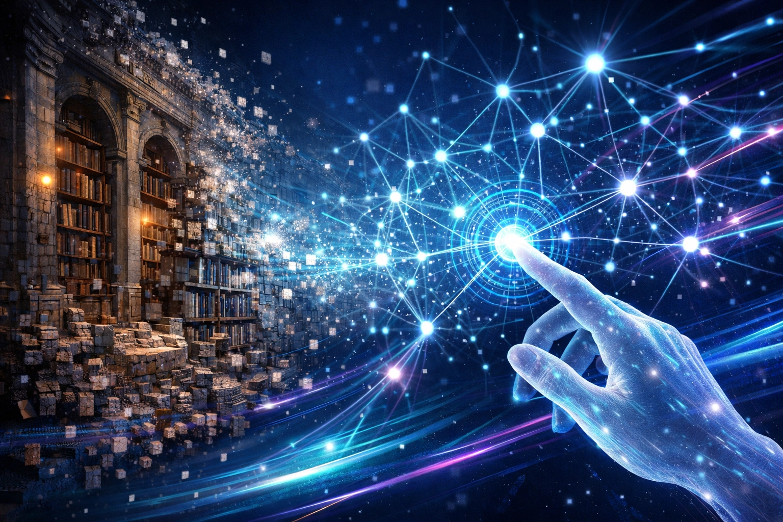 Information network illustrating how AI and GEO are changing SEO services for small business.