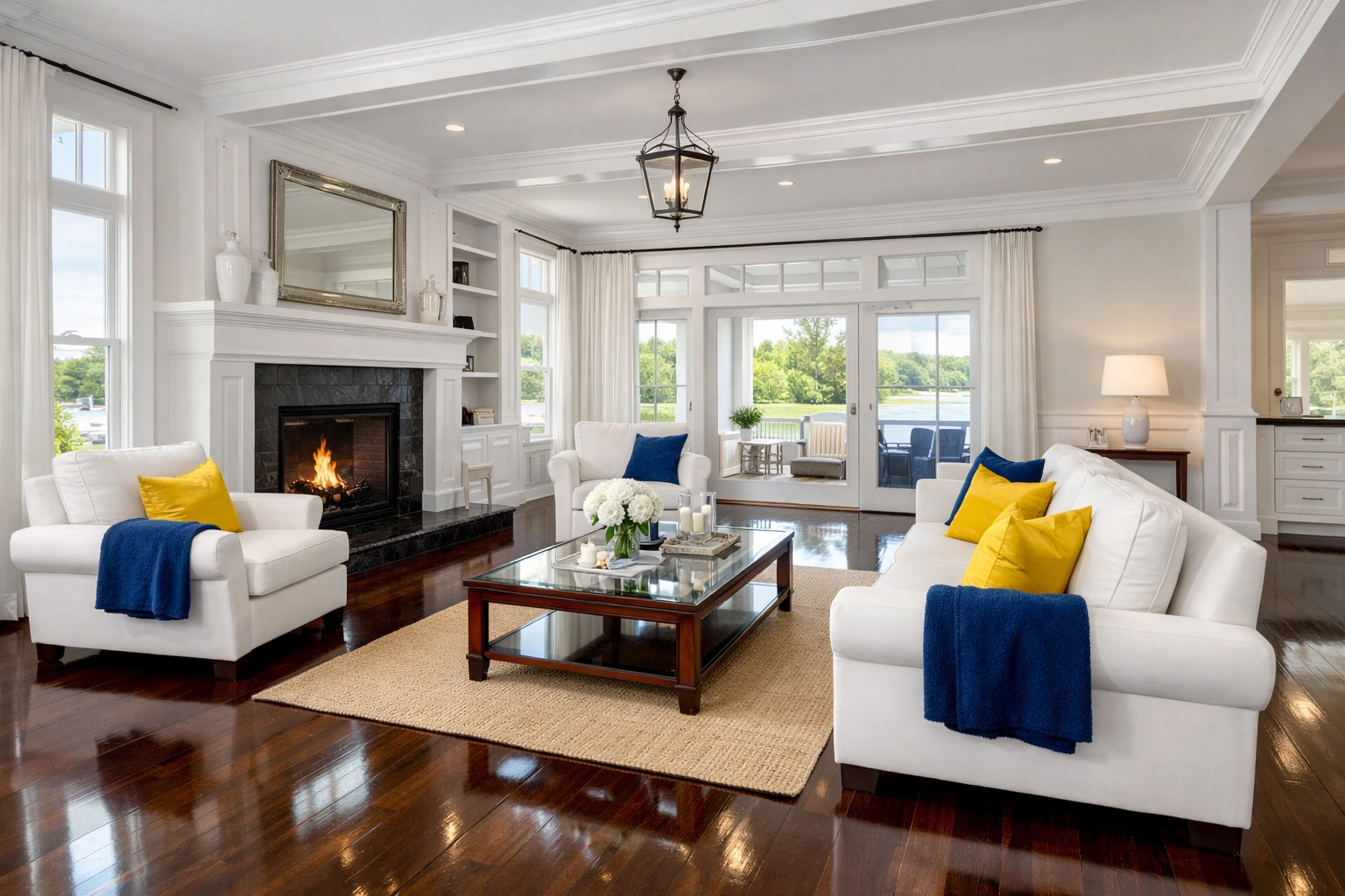 A professionally deep cleaned living room in Framingham MA showing a pristine, reset home.