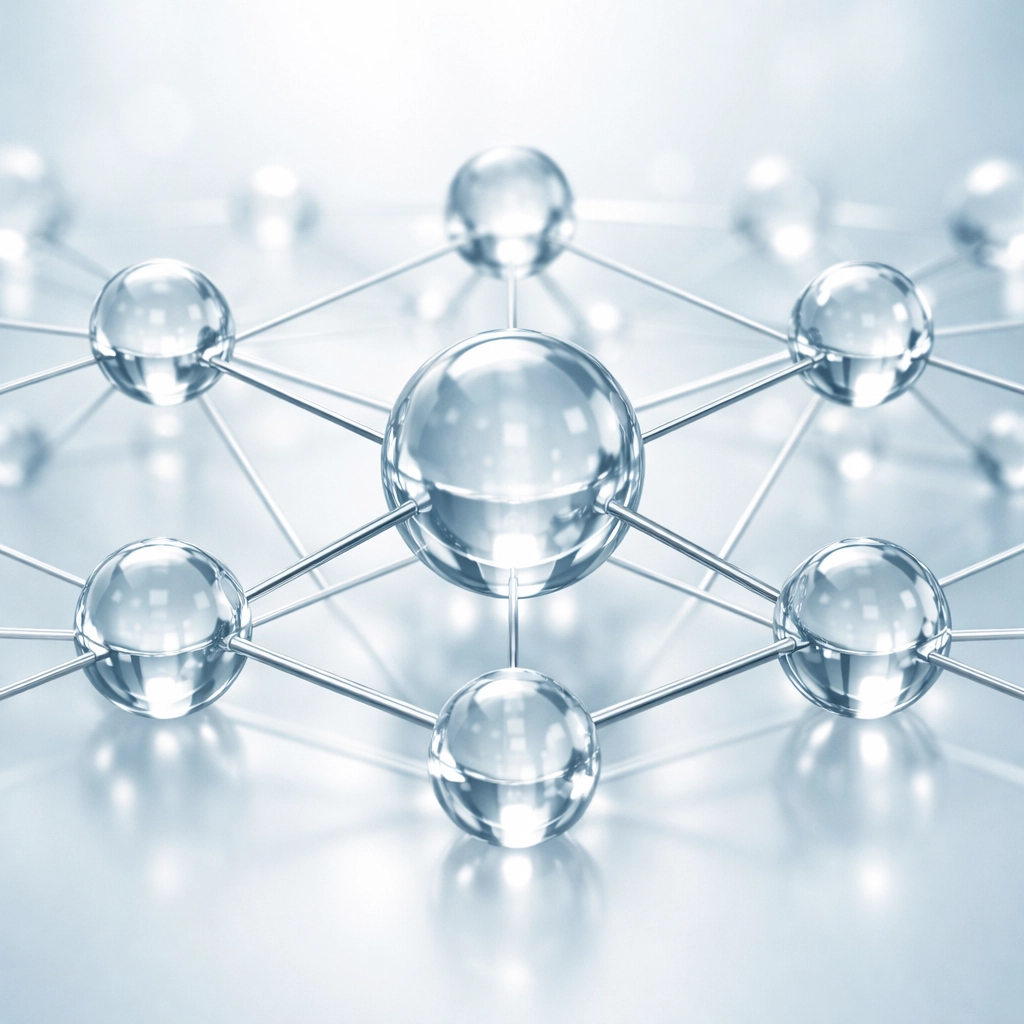 A clean network of connected points representing a chiropractor's consistent local directory listings and SEO authority.