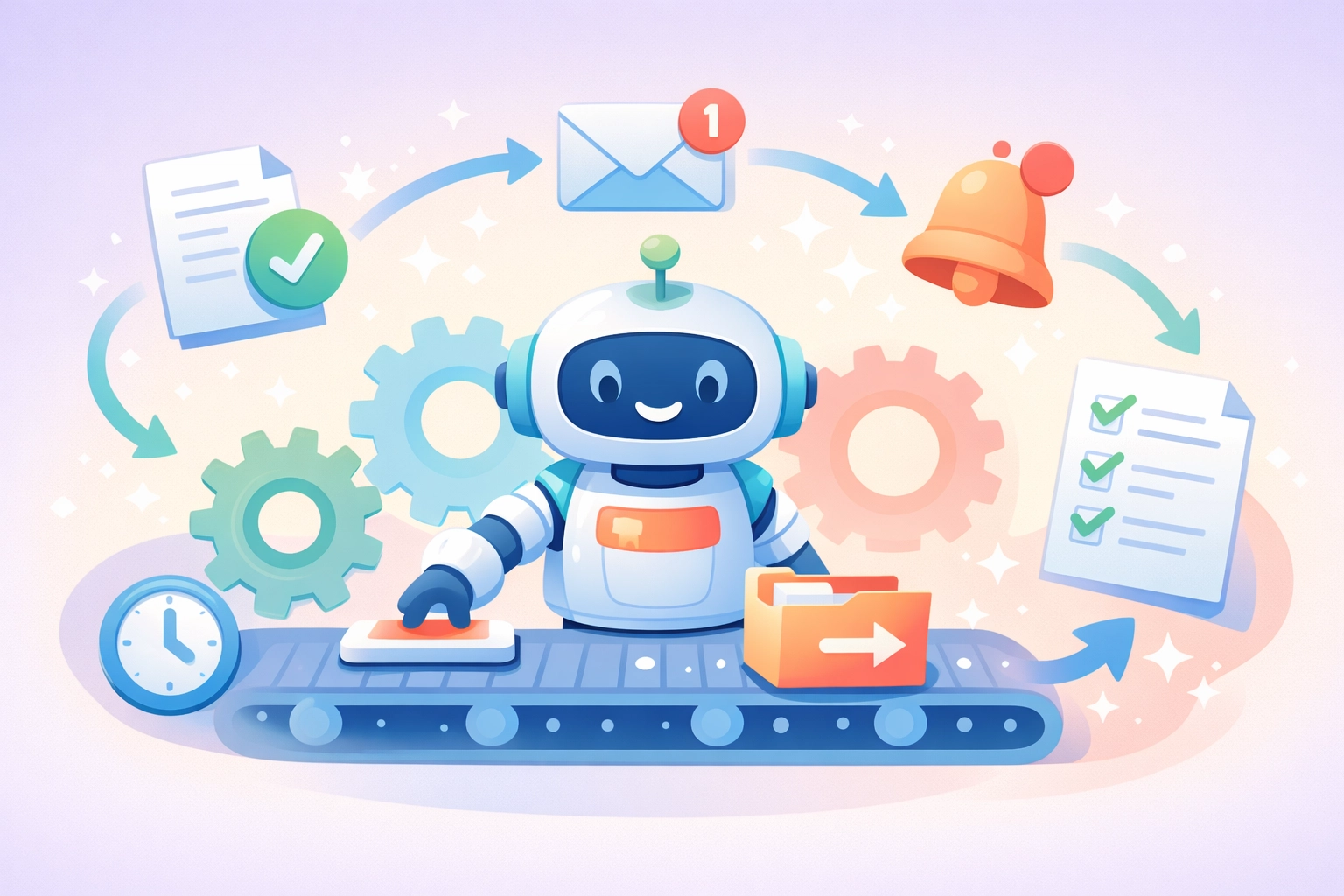 Automated workflow system processing business tasks with AI efficiency and smart automation