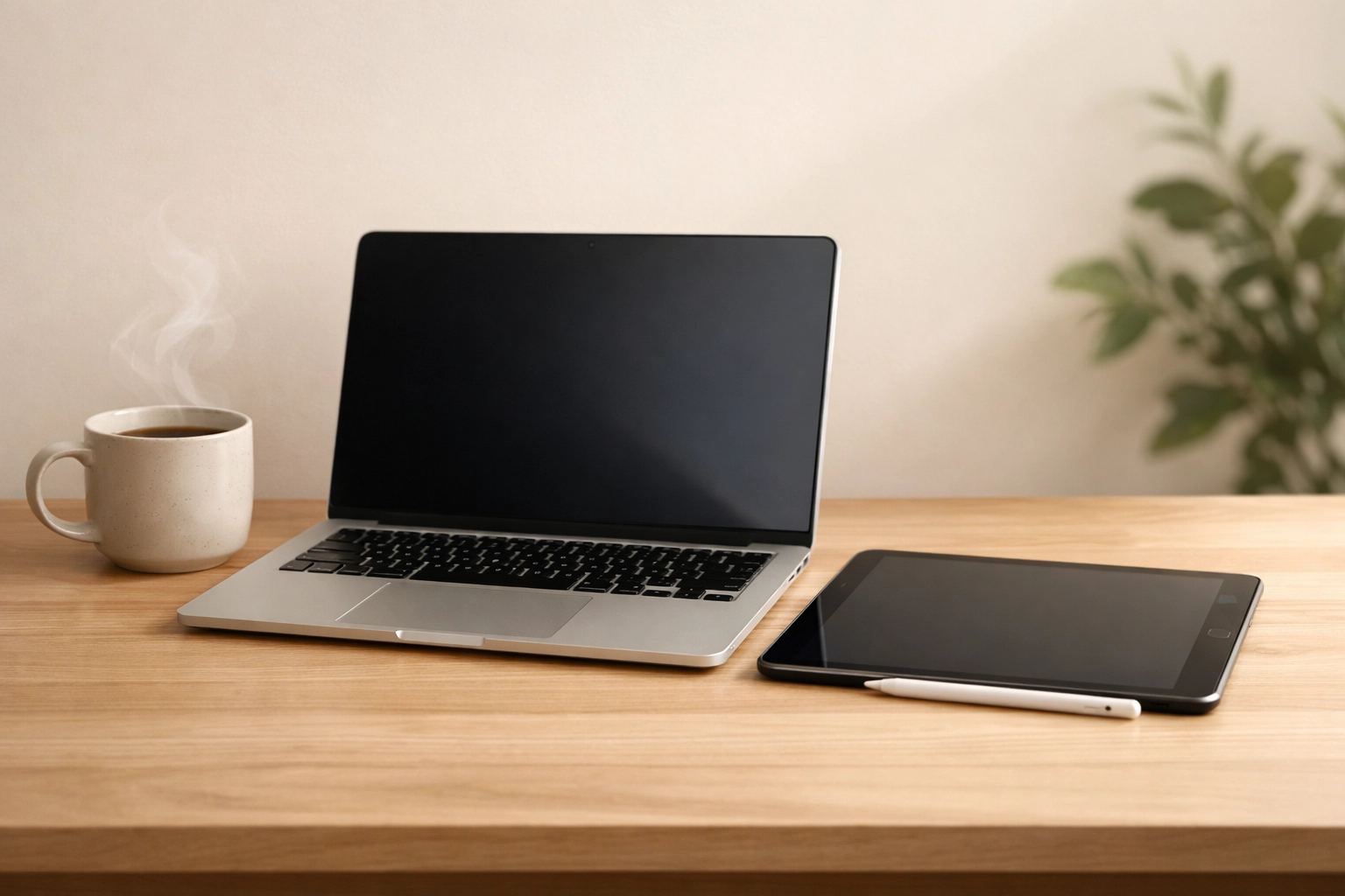 Organized home office setup with a laptop for a quick online application for an e-transfer payday loan in Canada.