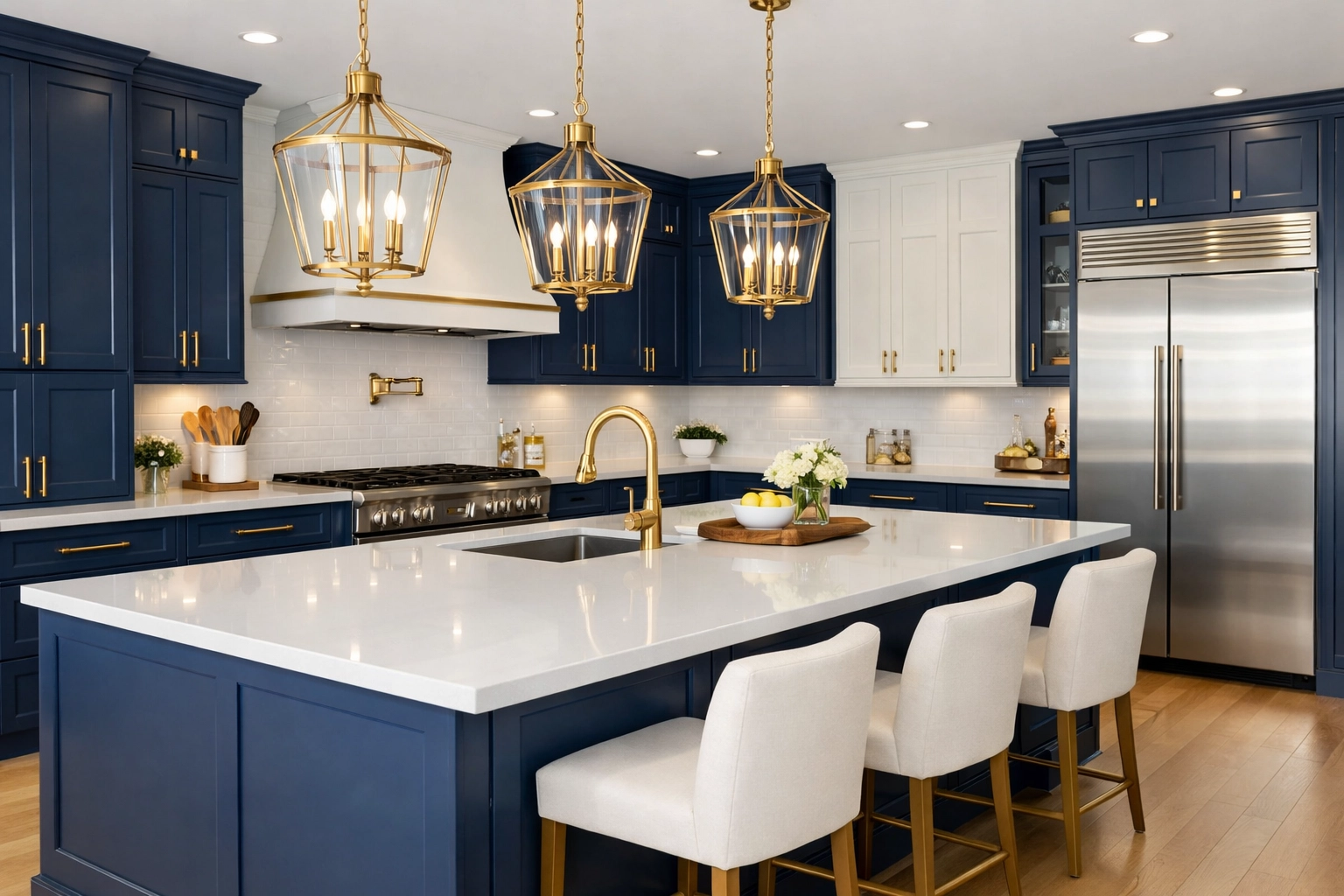 Sparkling clean luxury kitchen in Hudson following a professional post-construction cleaning service.