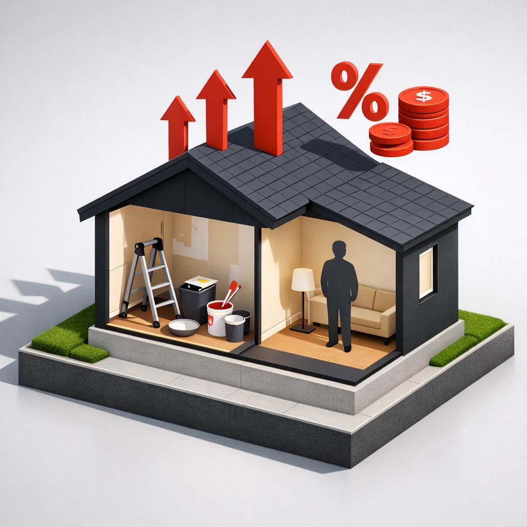BRRRR investment strategy illustration showing property renovation and wealth building process