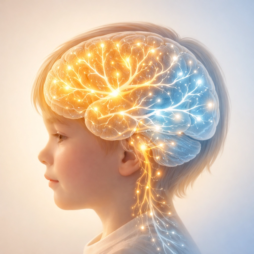 Brain neural pathways illustrating neuroplasticity in ABM NeuroMovement therapy