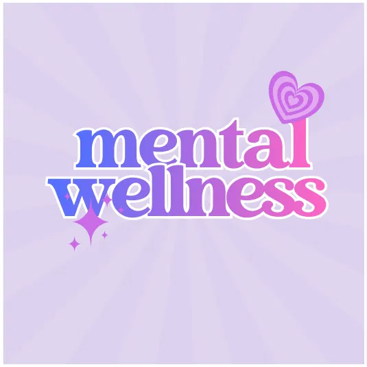 The phrase 'mental wellness' on a soothing purple background, highlighting the goal of holistic recovery.