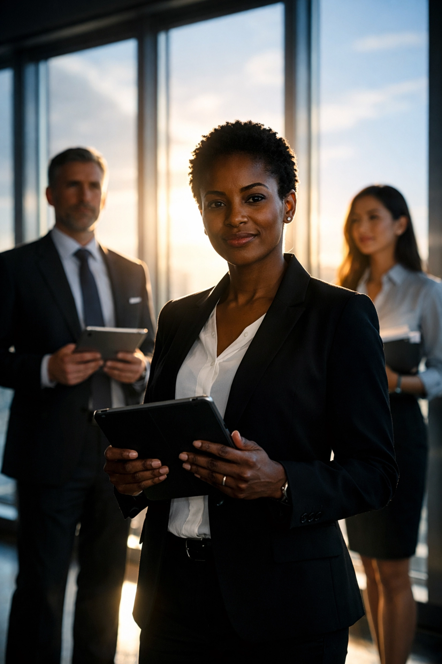 Empowered family office team members holding documents demonstrating delegated decision authority