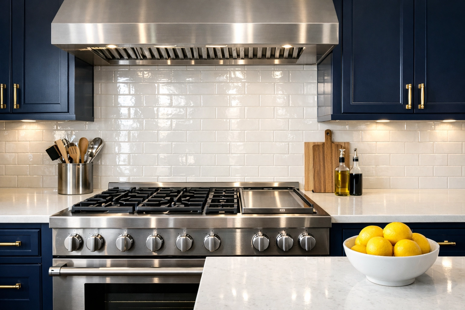 Professional deep cleaning Worcester in a modern kitchen with spotless countertops and a clean stovetop.