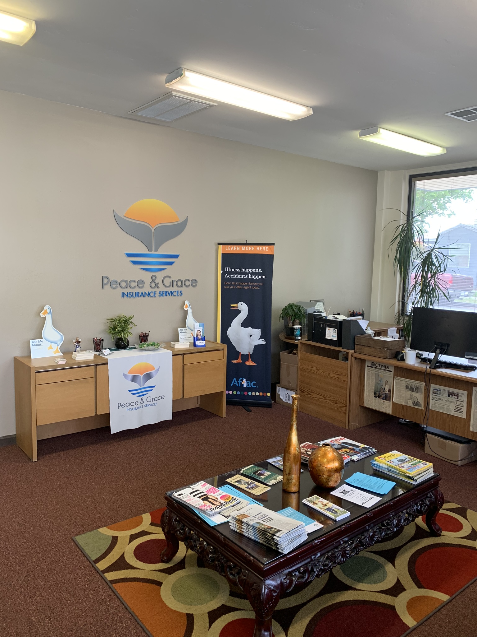 Reception area of Peace & Grace Insurance Services