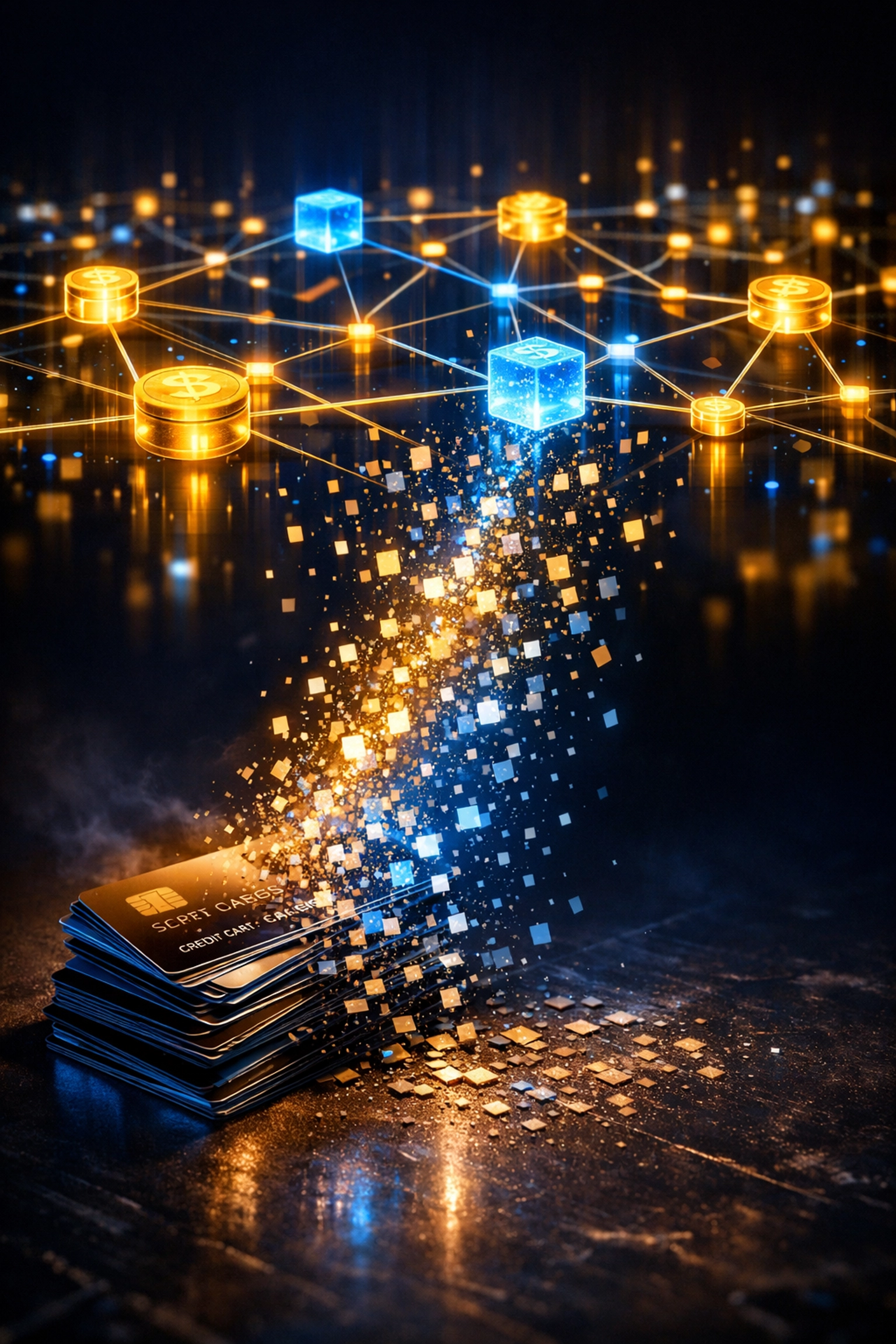 Blockchain payment network replacing traditional credit card processing with Web3 technology