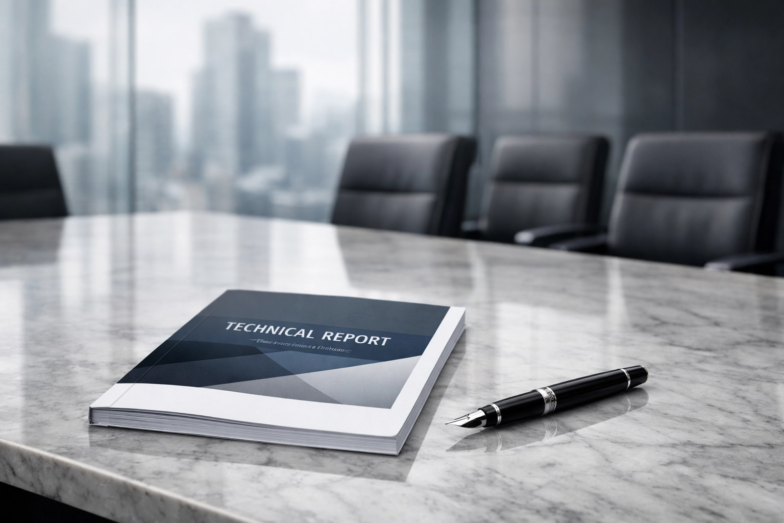 A professional technical report for financier representation in a modern corporate boardroom.