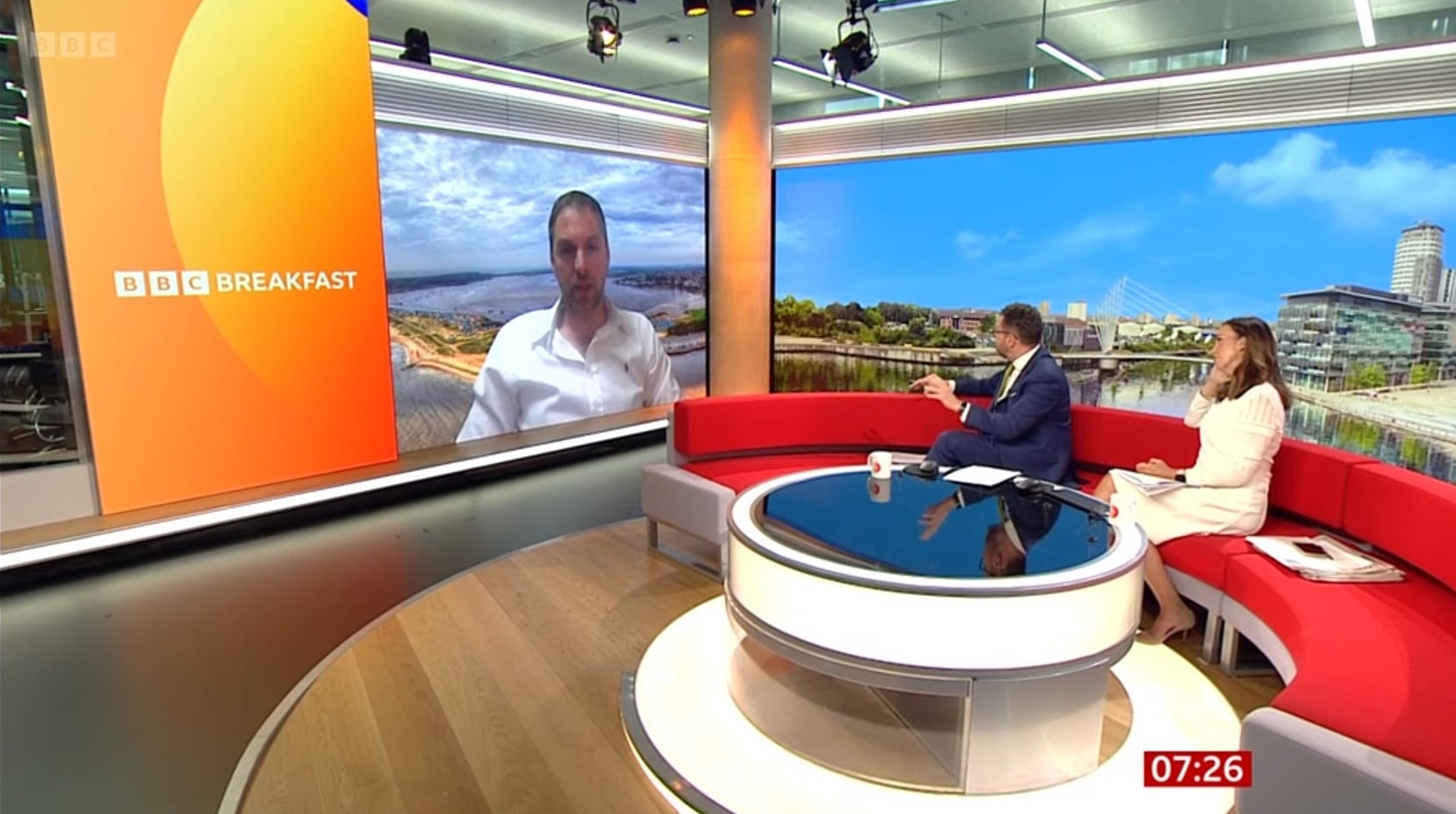 Live BBC Breakfast interview featuring Aerial Ashes Matt