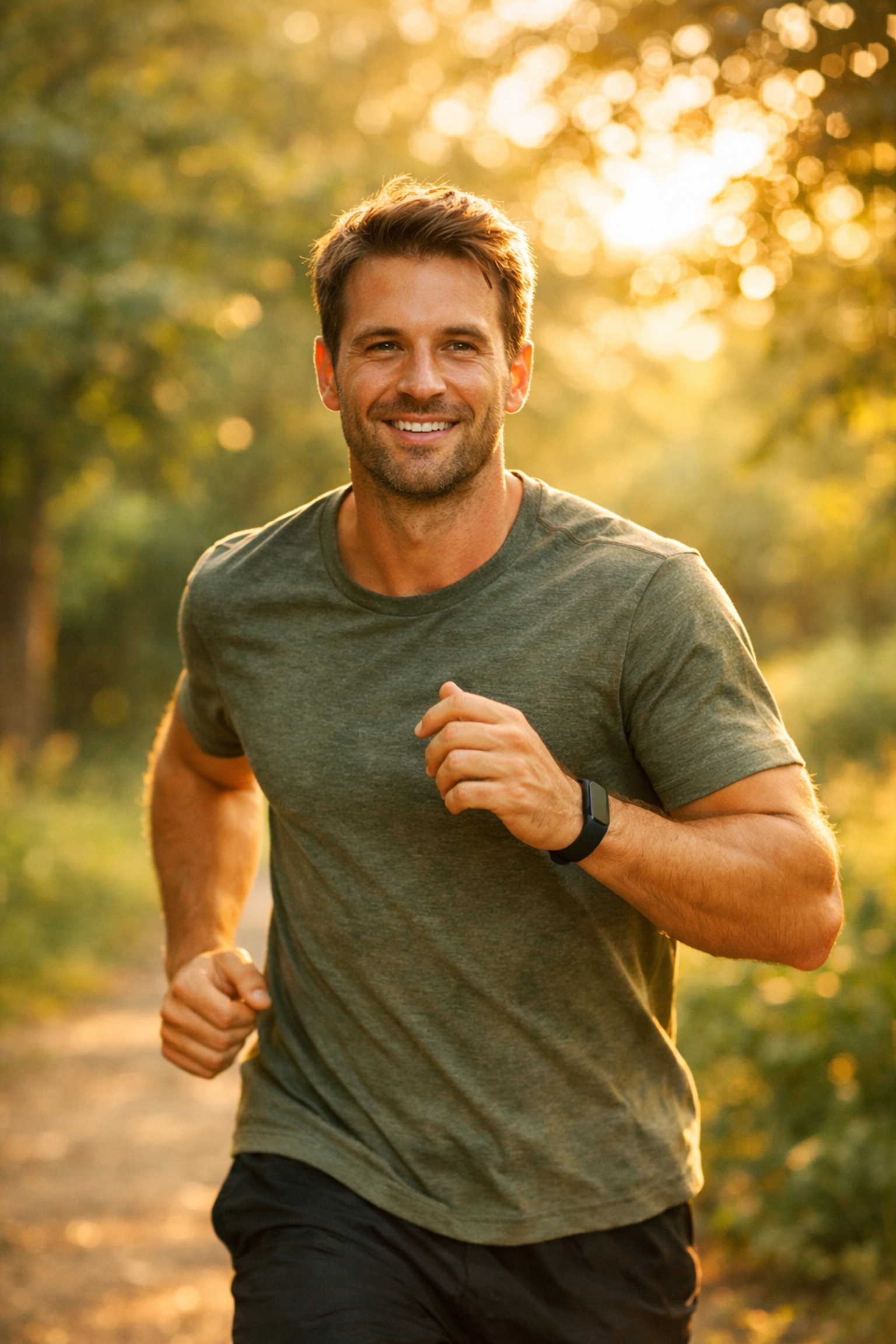 Férfi fut parkban - egészséges életmód a potencia javításáért