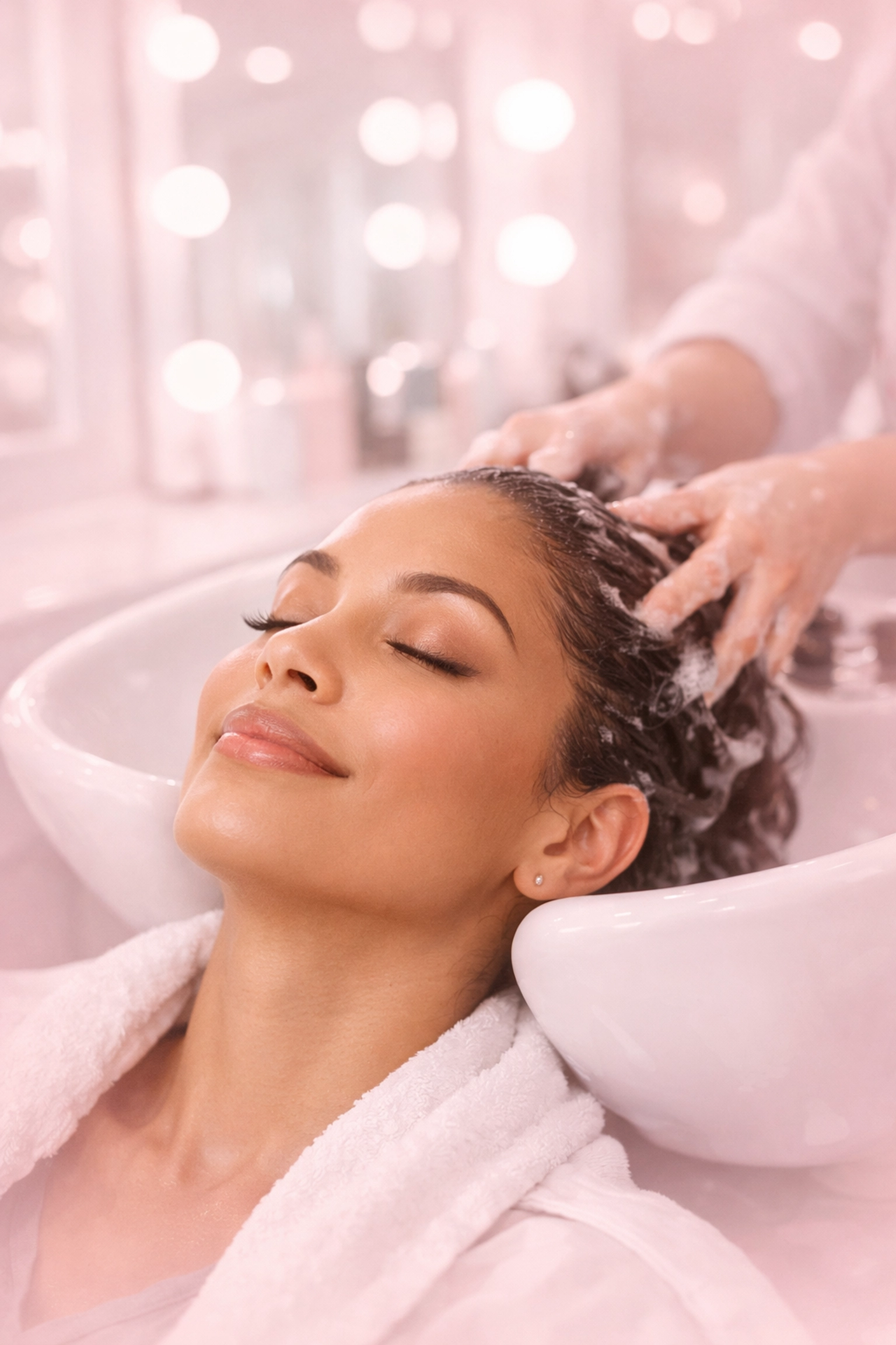 A person enjoying salon therapy services, emphasizing the importance of dignity and self-care in recovery.