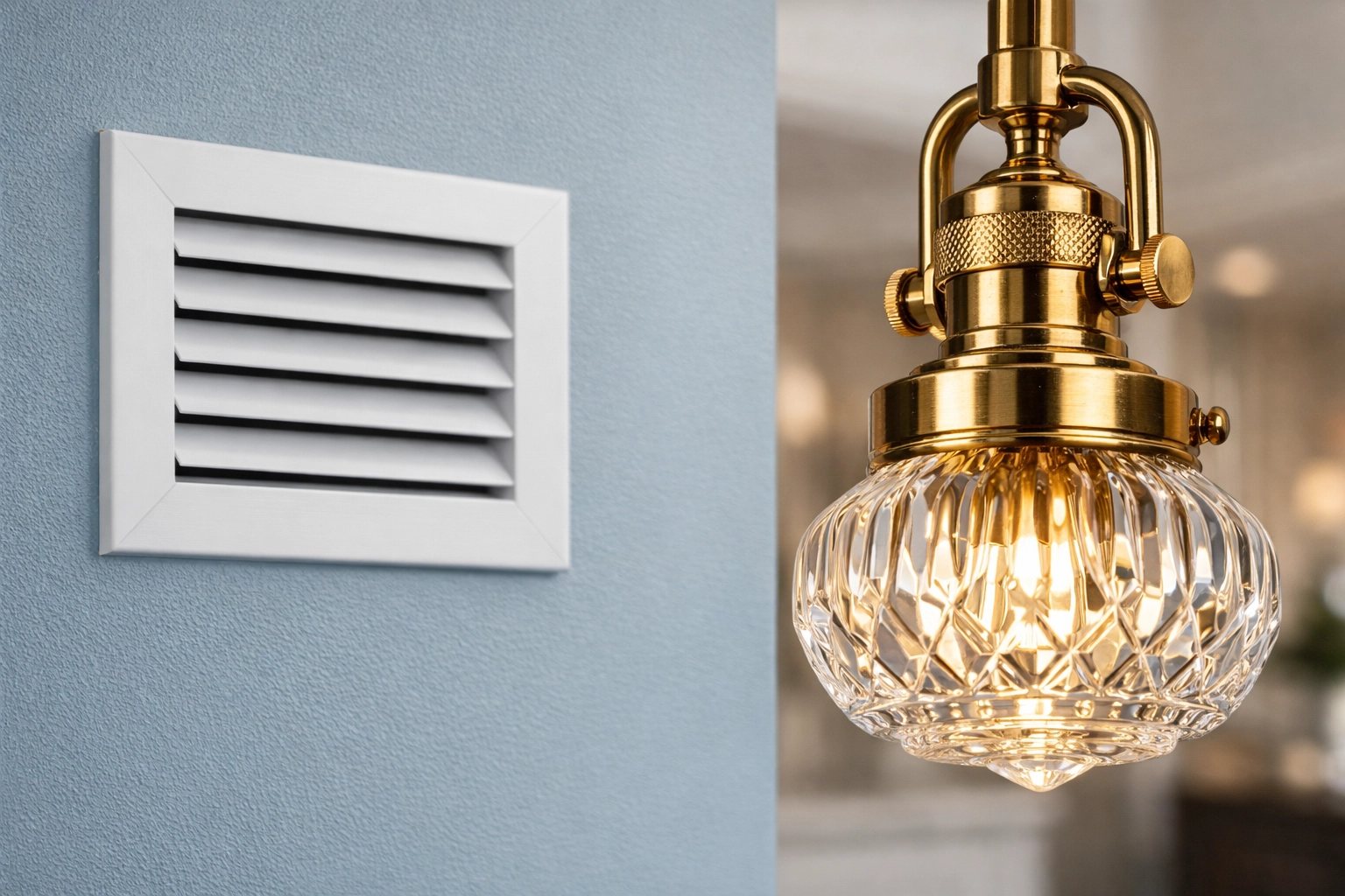 Sparkling clean light fixture and air vent in a Natick home showing professional cleaning details.