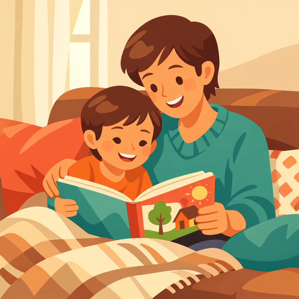 Parent and child reading together building connection through quality time and engagement