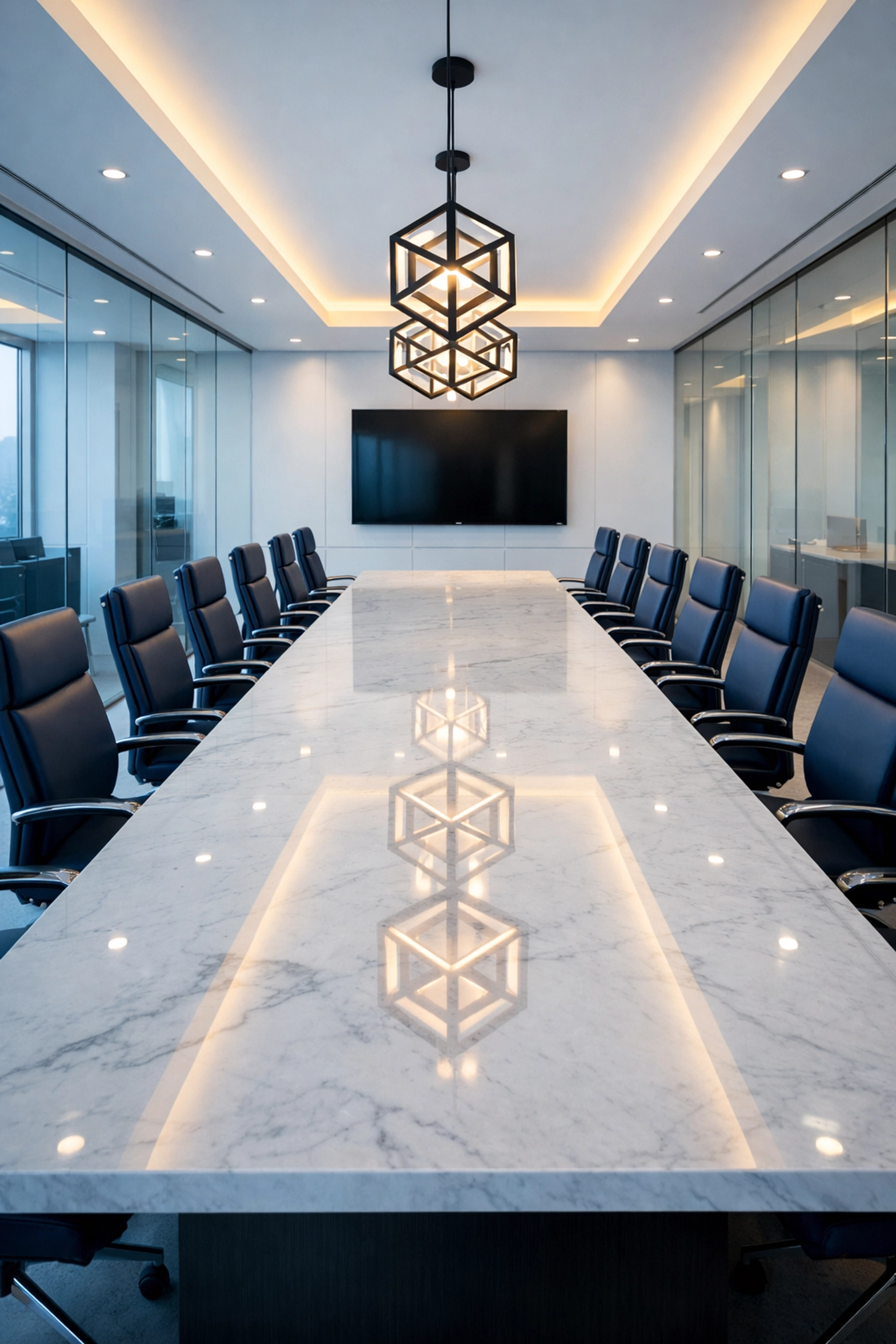 Clean and organized Sudbury conference room showcasing professional office cleaning efficiency.