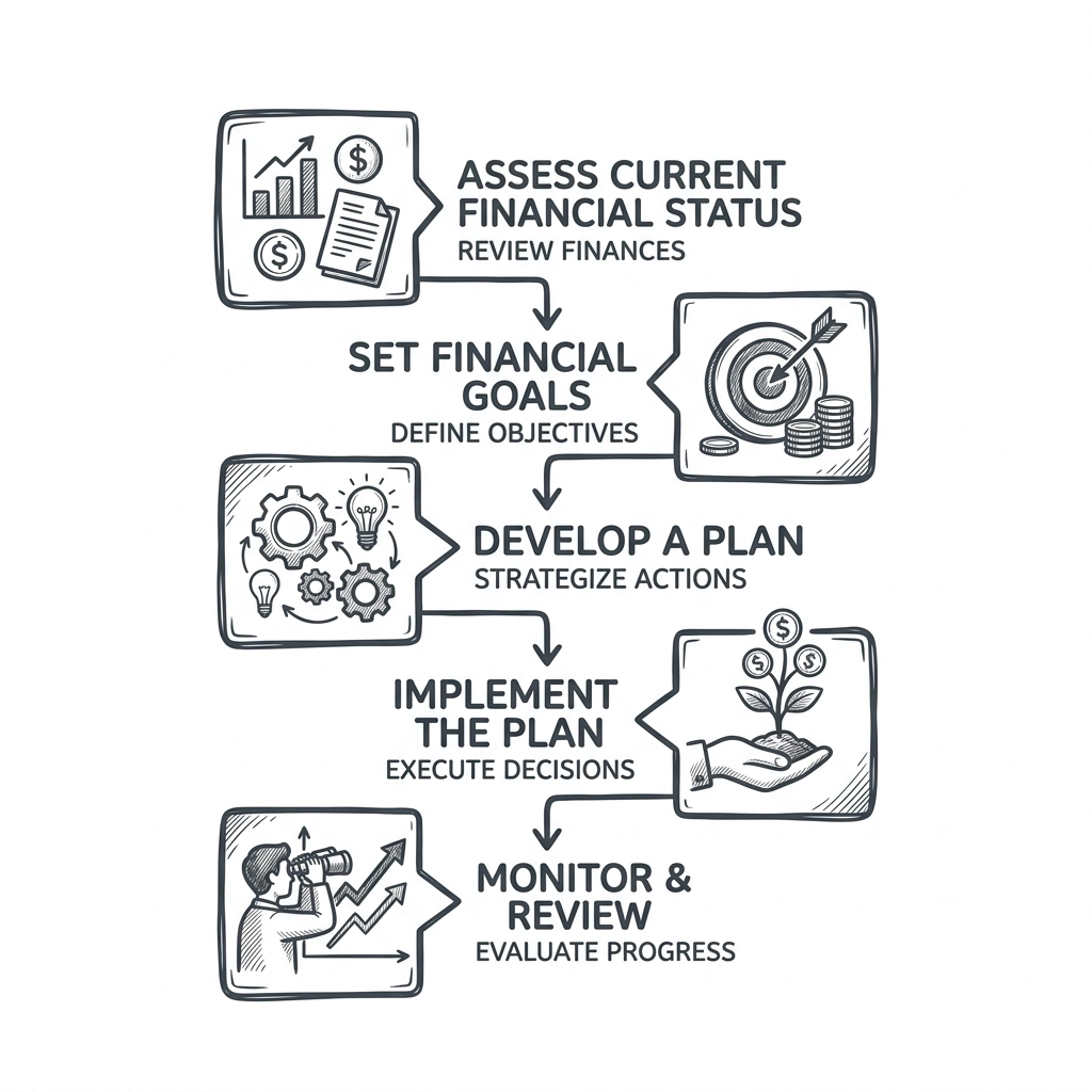 Minimalist icon illustrating the structured five-stage InSight-Full® process.