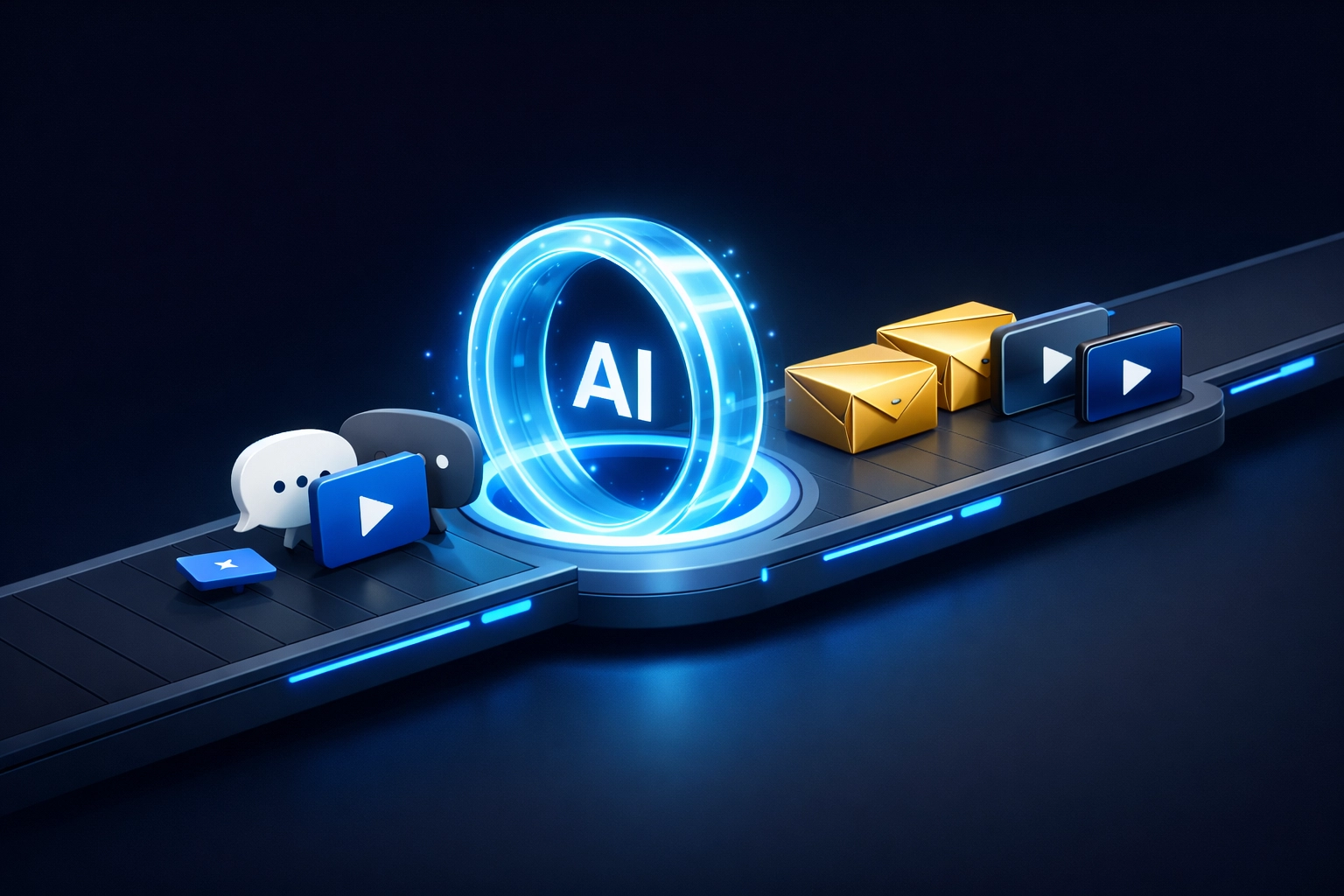 Automated workflow showing raw customer feedback being processed by AI into organized testimonials.