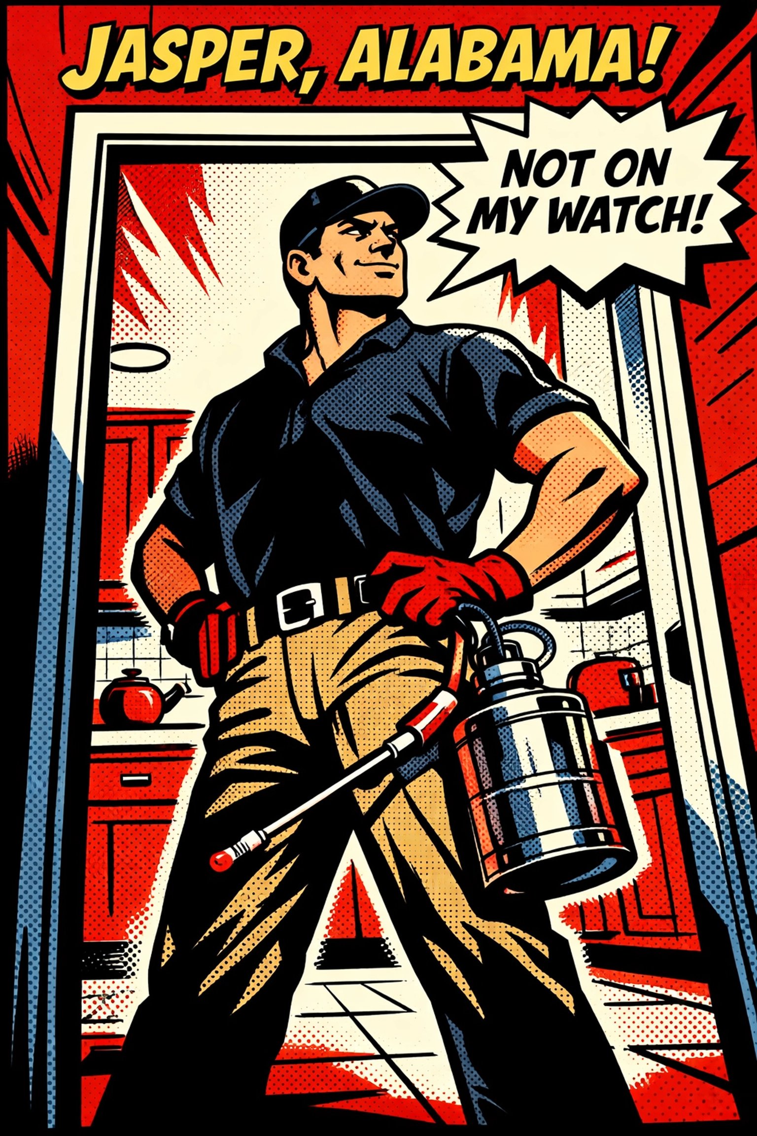 Professional Jasper pest control technician protecting home from German roach infestation