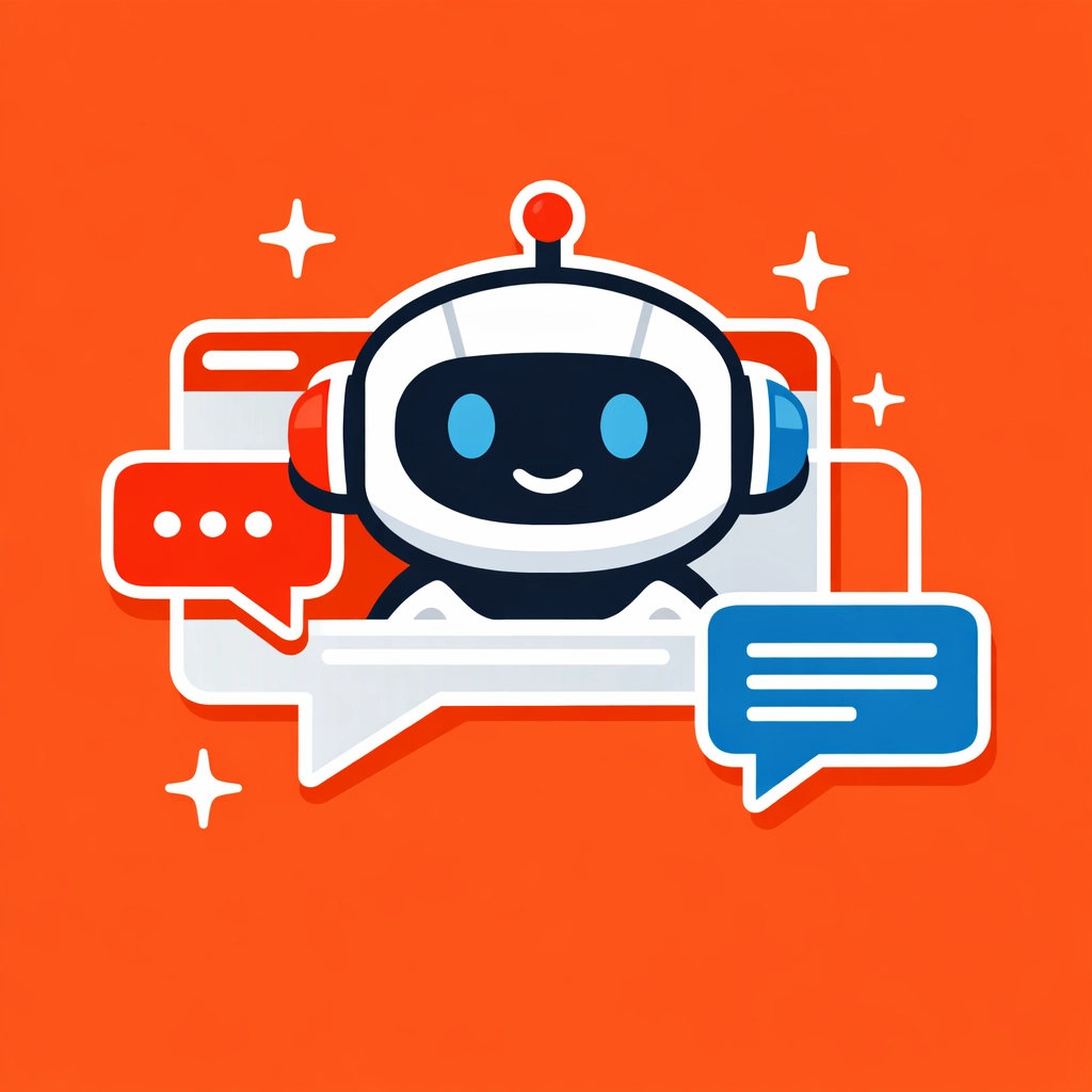 Automated AI chatbot illustration showing 24/7 customer engagement and lead capture for businesses.