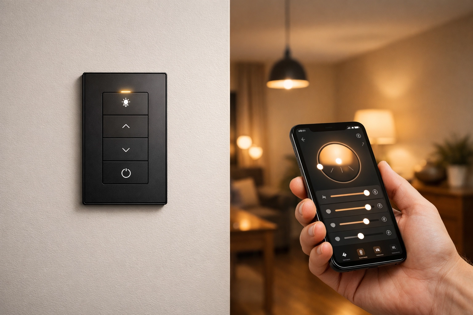 Smart home lighting control panel for energy savings in Aurora residence