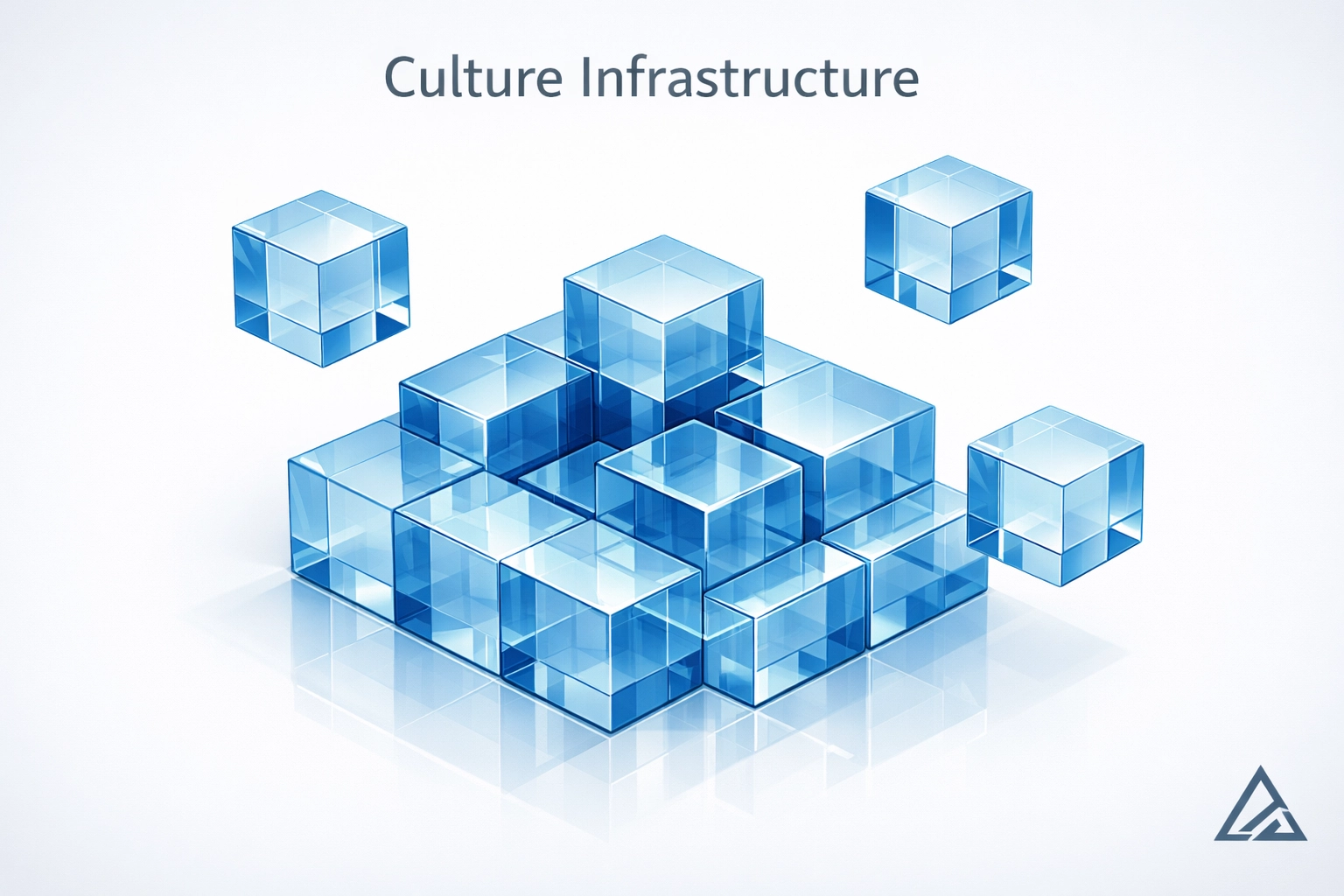 Interlocking glass blocks representing a solid foundation for high-performance culture infrastructure.