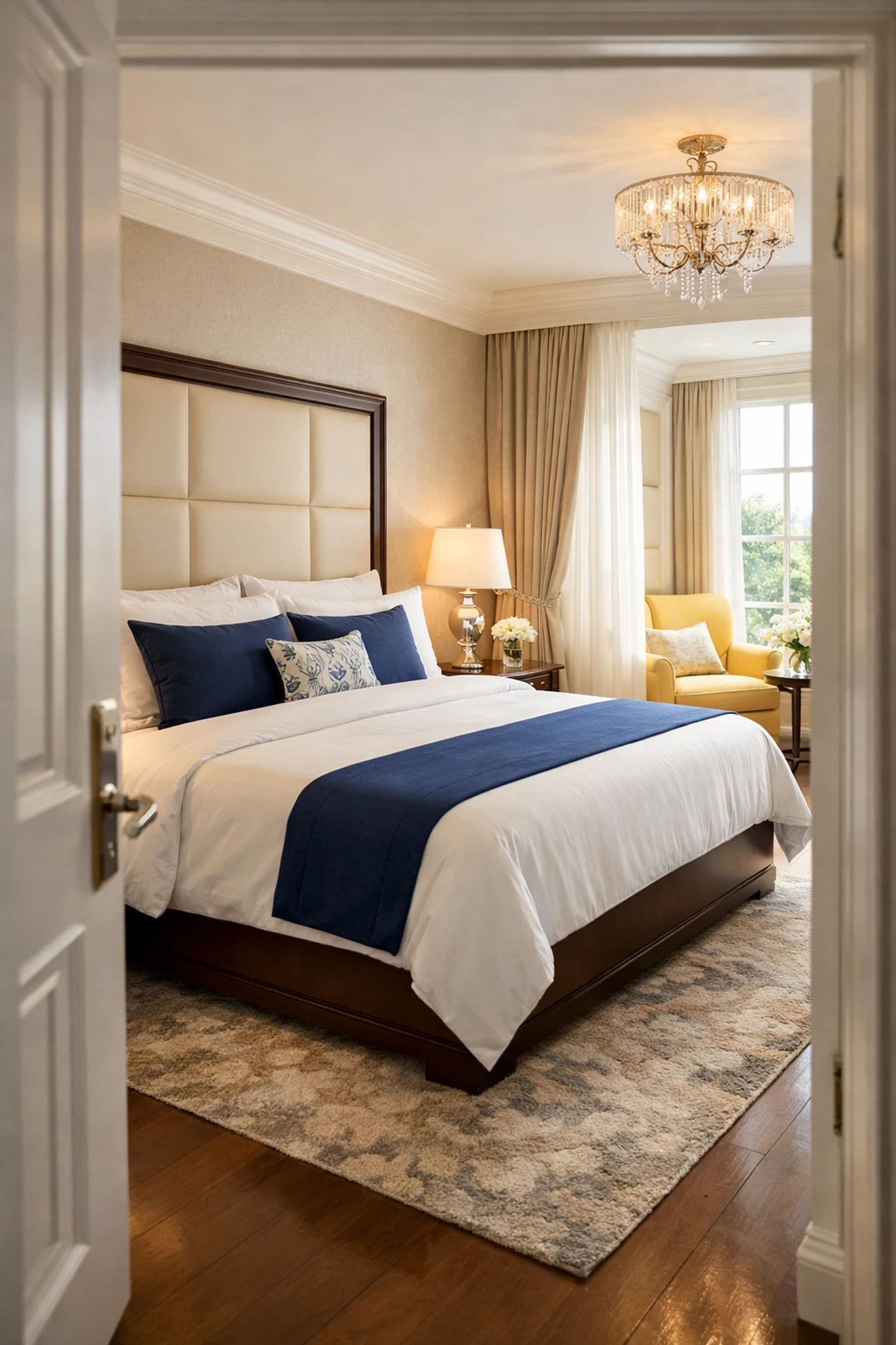 A sanitized luxury bedroom reflecting the quality of a deep house cleaning Marlborough service.