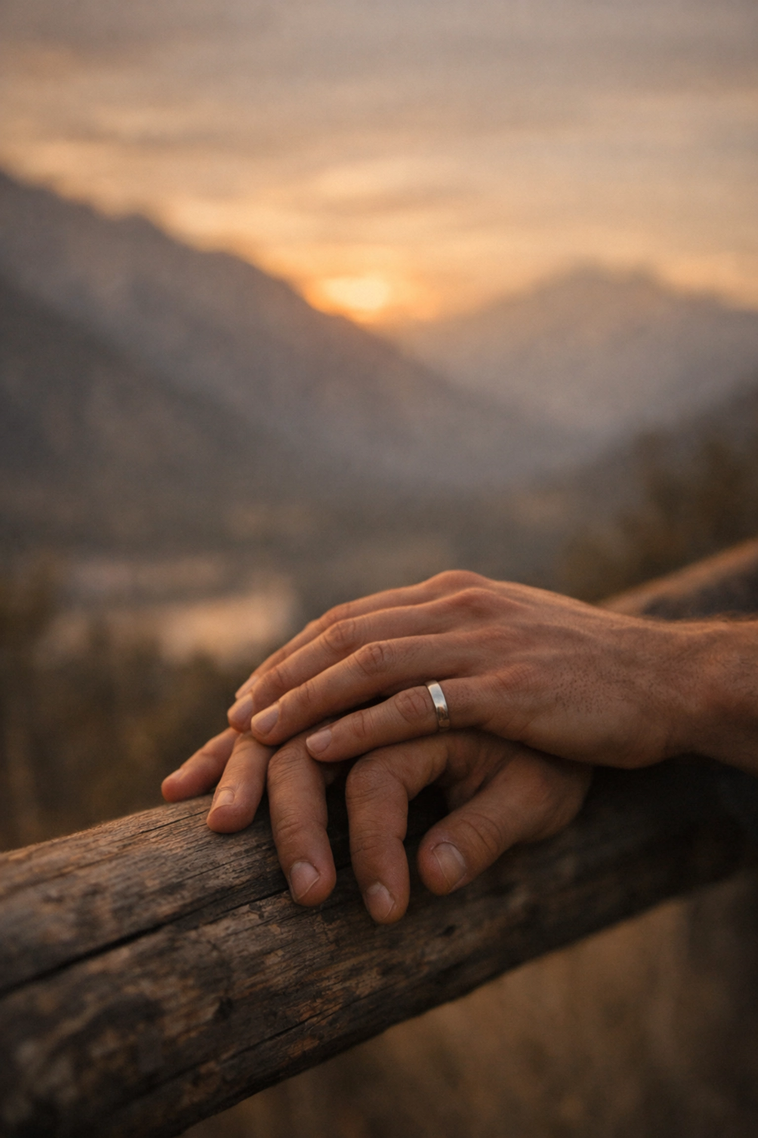 Two men's hands clasped together representing secret gay romance and stolen moments in Brokeback Mountain