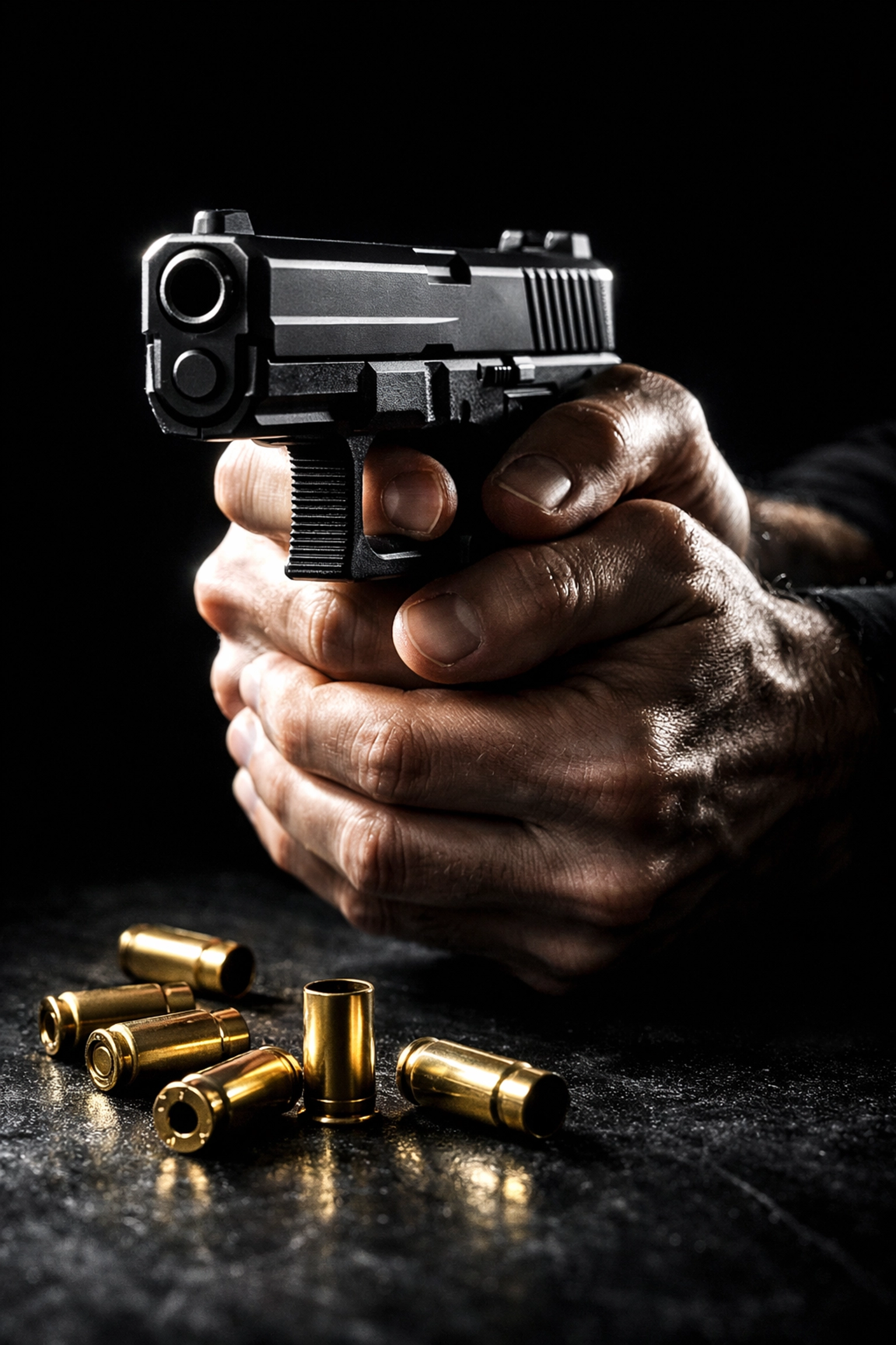 Disciplined shooting stance and firearm mastery from a professional NYC pistol permit course.